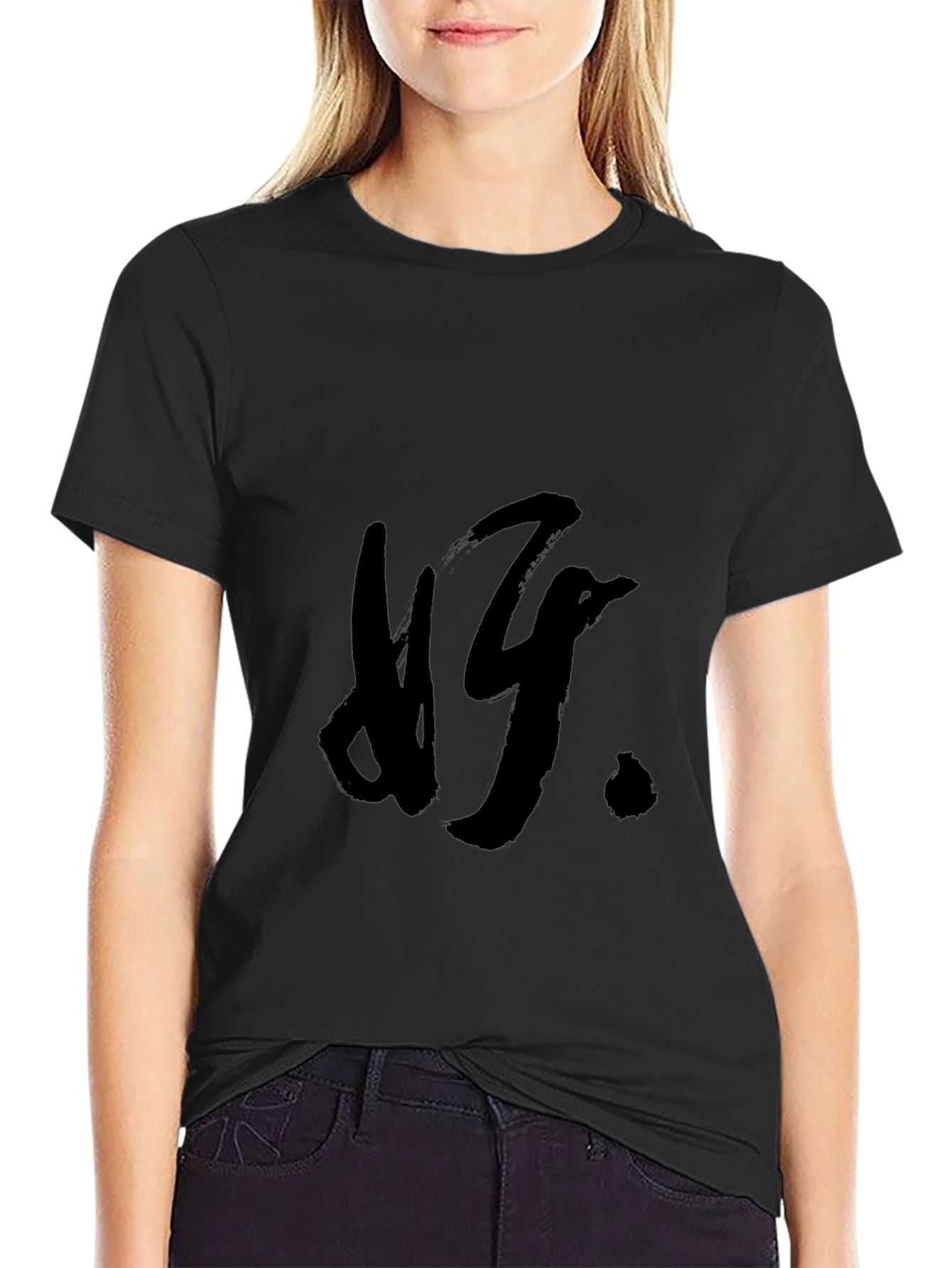 Mens Black T-Shirt with Abstract Design