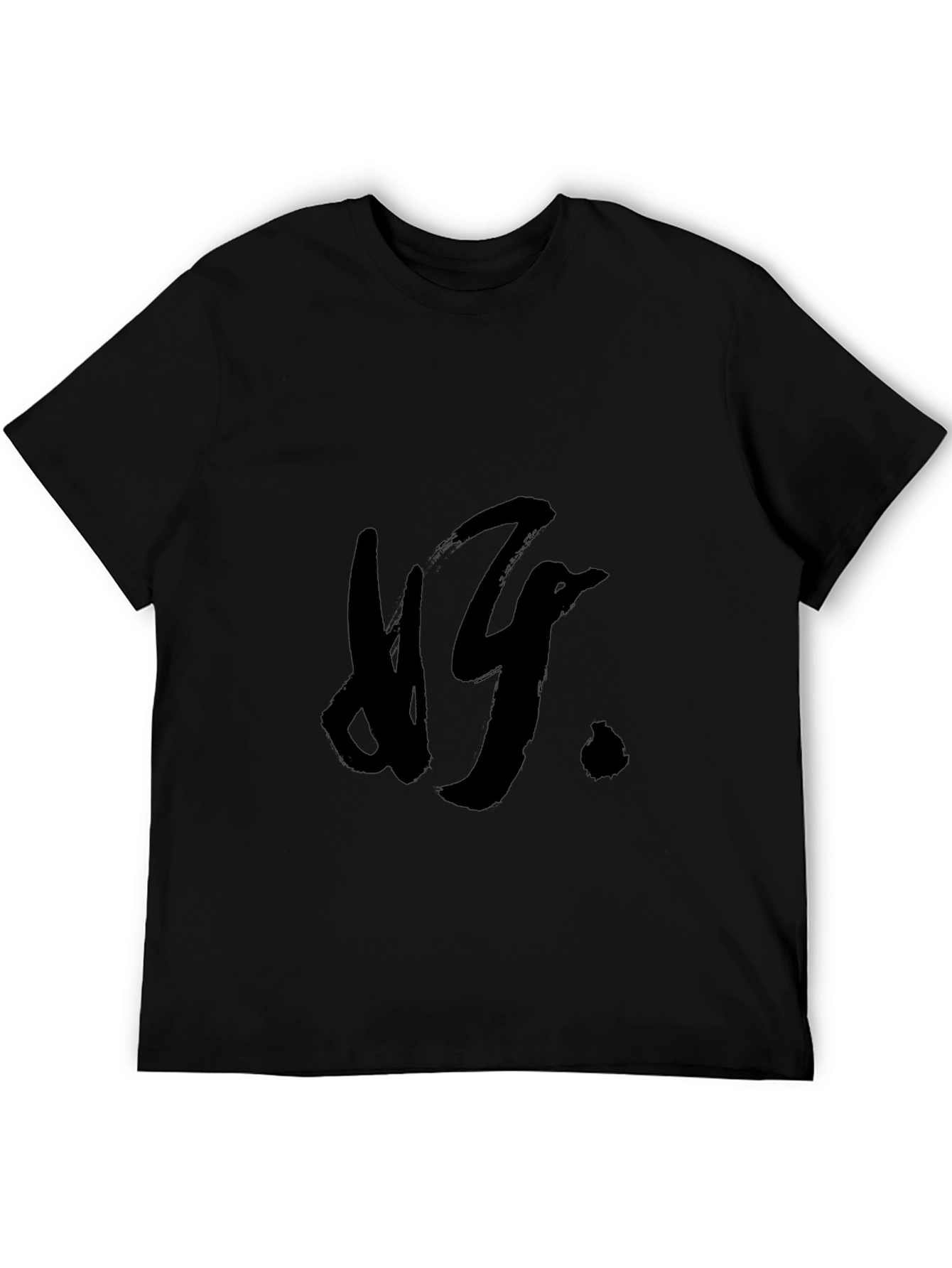Mens Black T-Shirt with Abstract Design