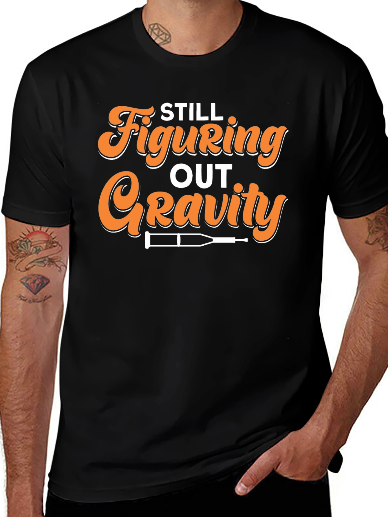 Still Figuring Out Gravity Funny Broken Leg T-Shirt
