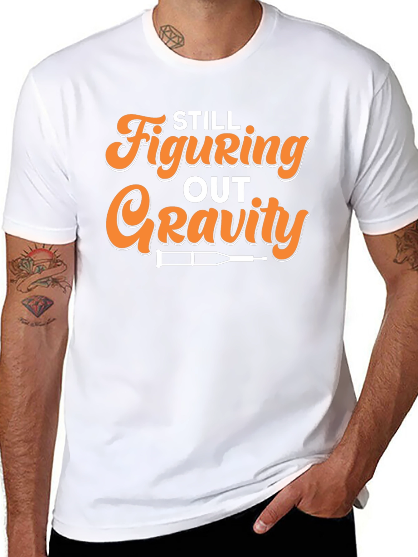 Still Figuring Out Gravity Funny Broken Leg T-Shirt