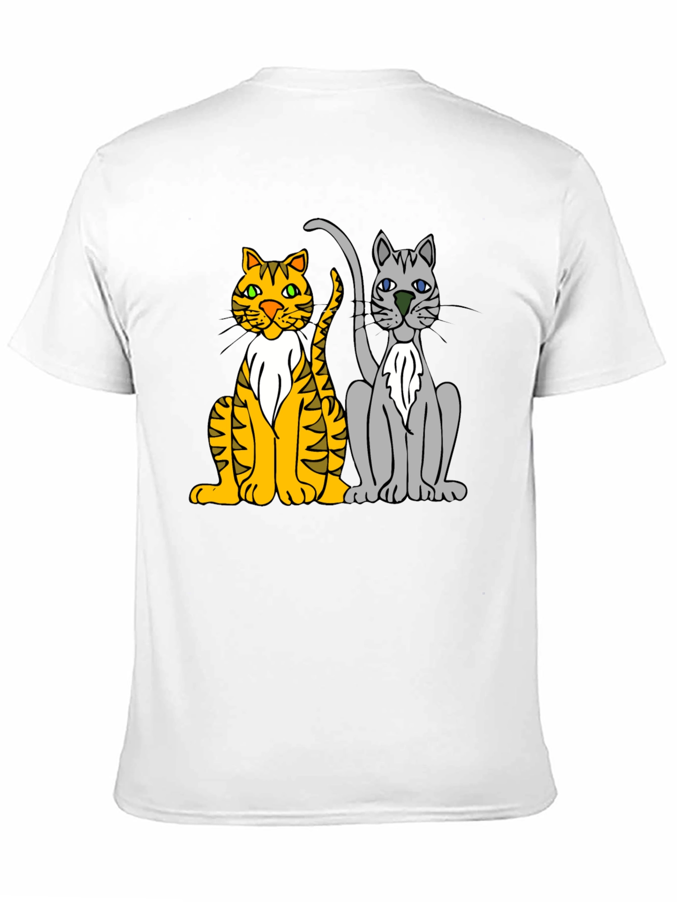 Cartoon Cats Graphic Tee - Mens Black T-Shirt