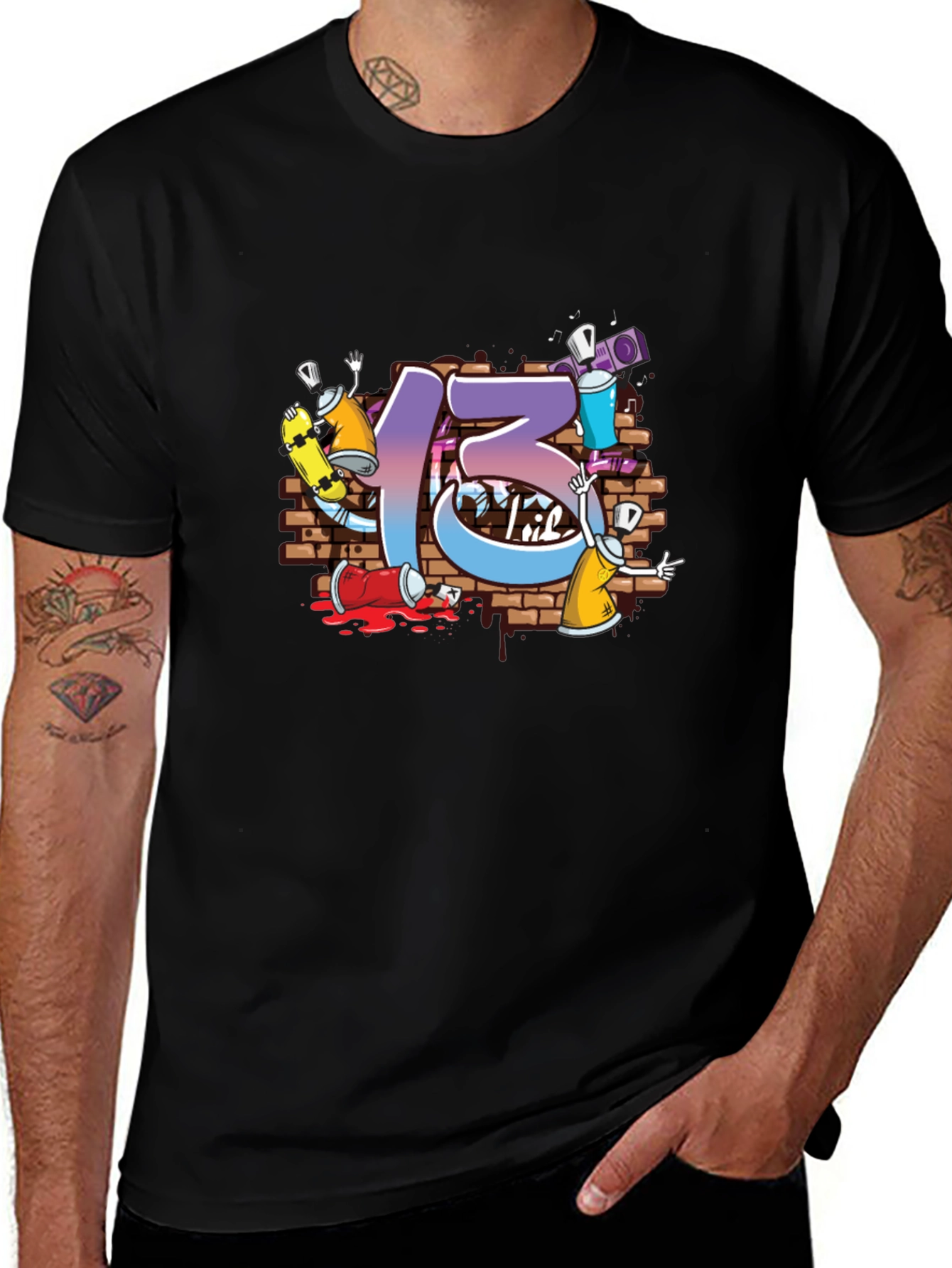 Graffiti Style Number 13 T-Shirt