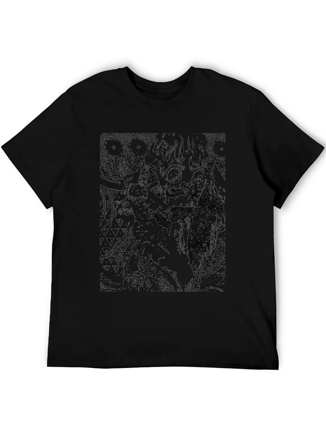 Dark Graphic Print Crew Neck T-Shirt