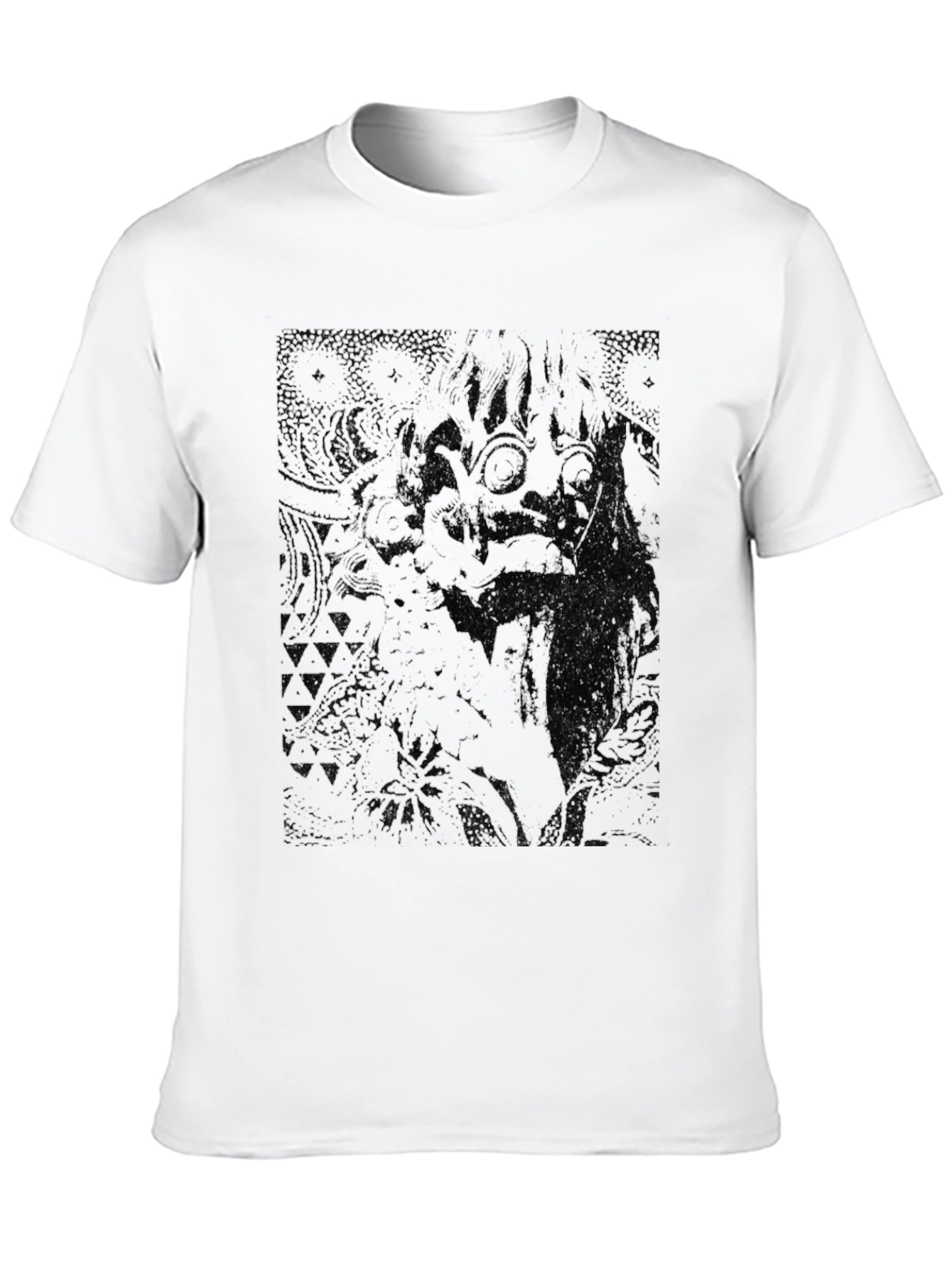 Dark Graphic Print Crew Neck T-Shirt