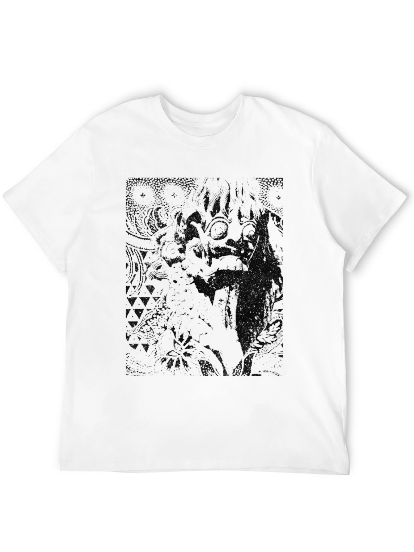 Dark Graphic Print Crew Neck T-Shirt