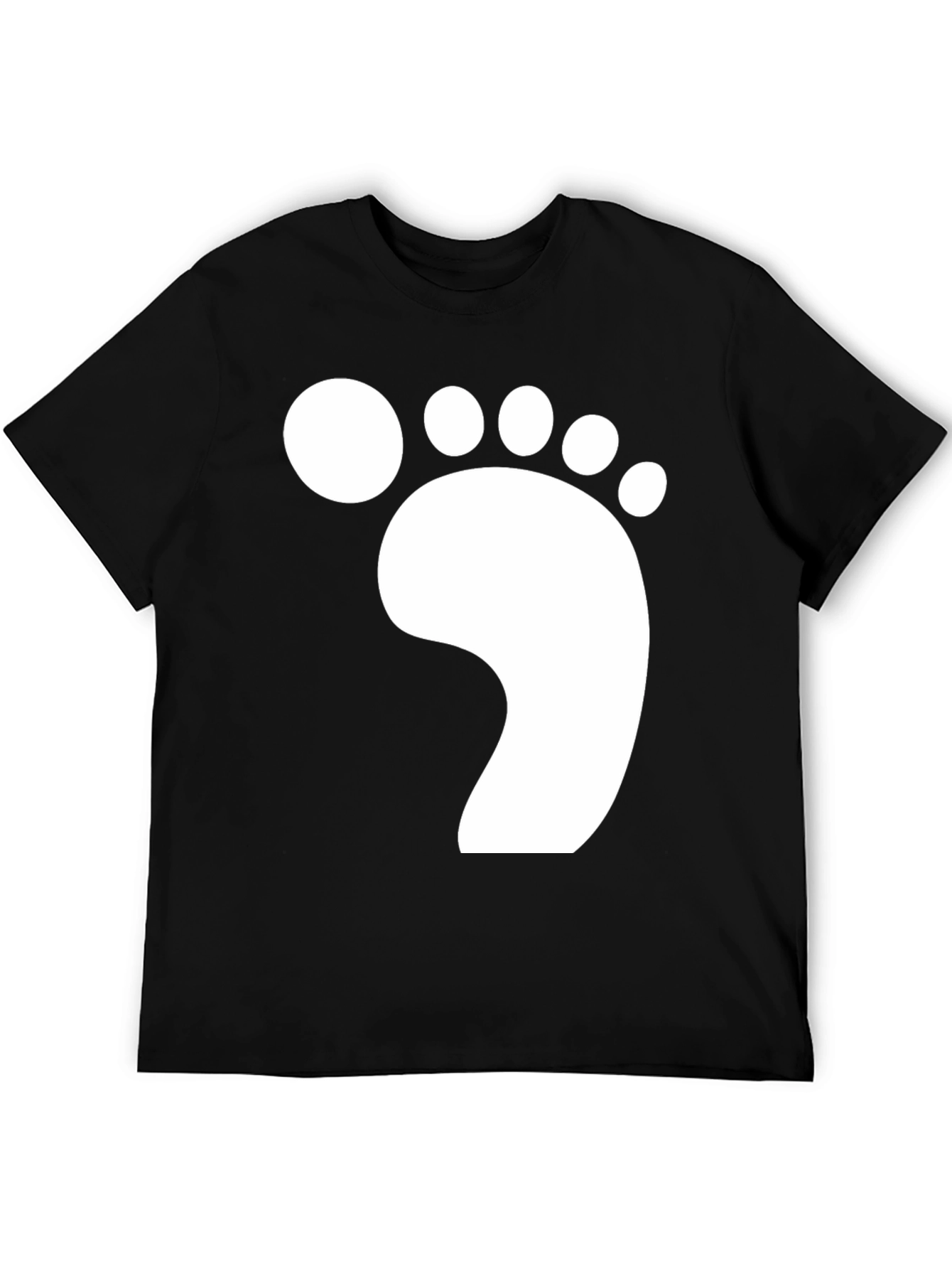 Footprint Graphic T-Shirt - Casual Black Tee