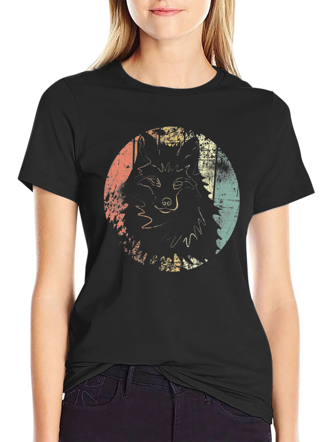 Retro Wolf Graphic T-Shirt
