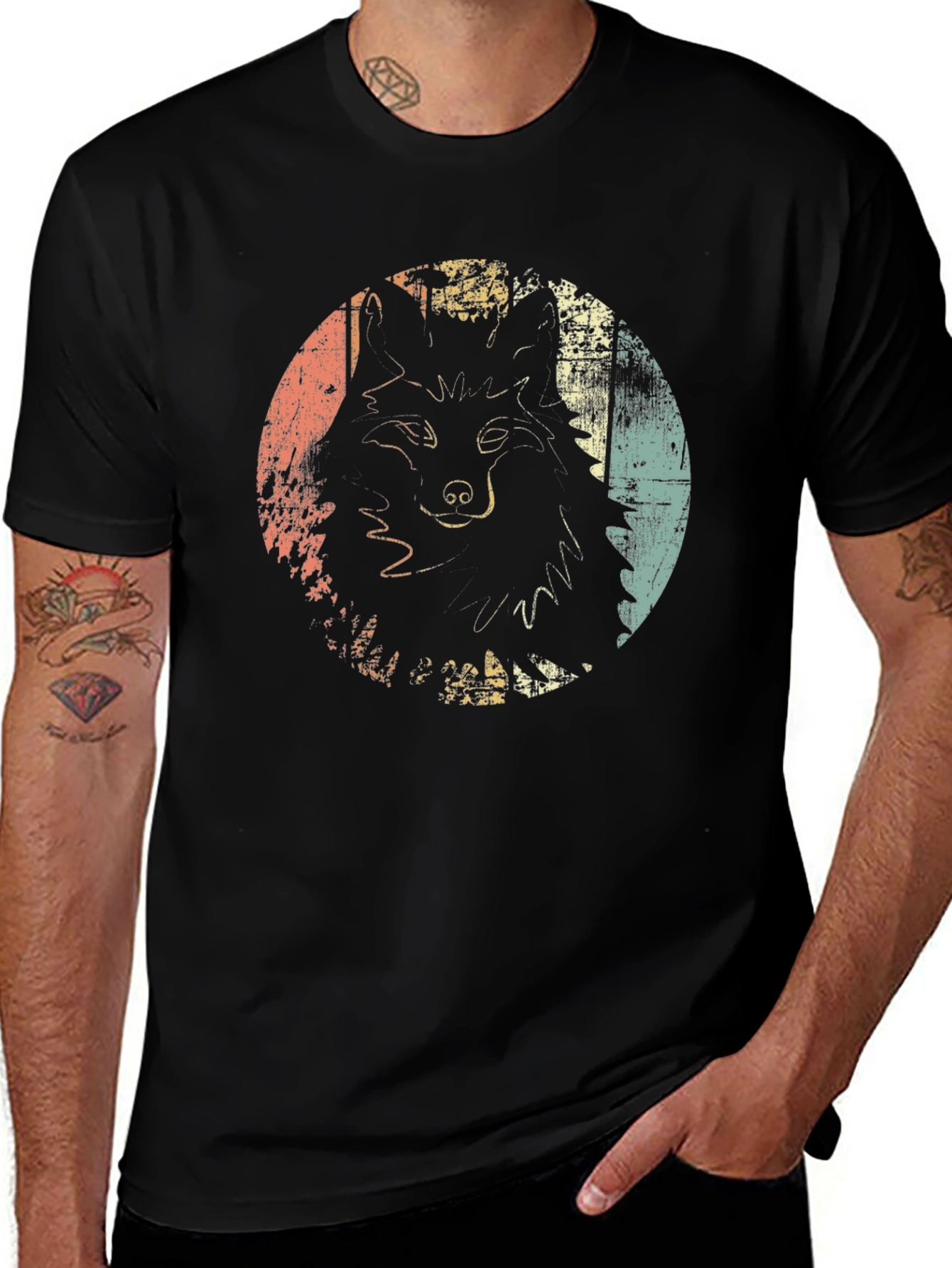 Retro Wolf Graphic T-Shirt