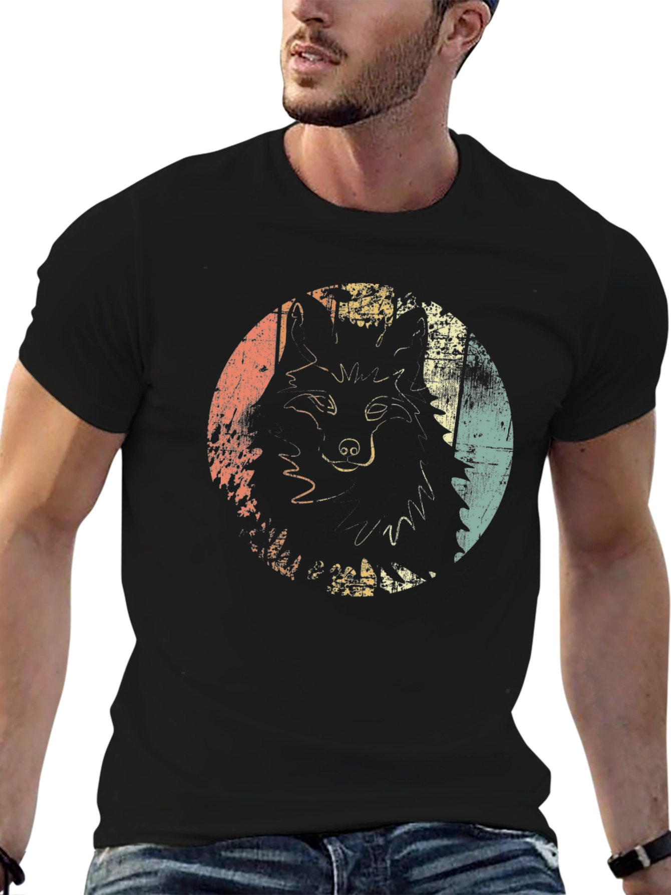 Retro Wolf Graphic T-Shirt