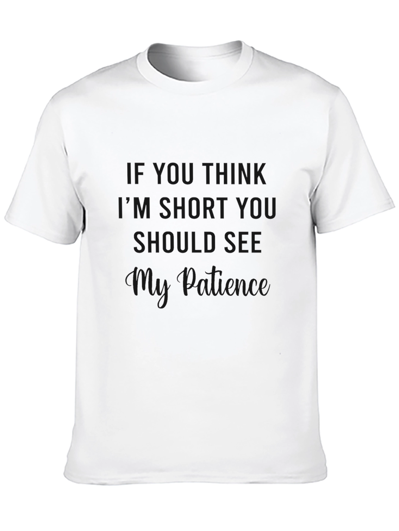 Funny Humor Patience Black Graphic Mens T-Shirt