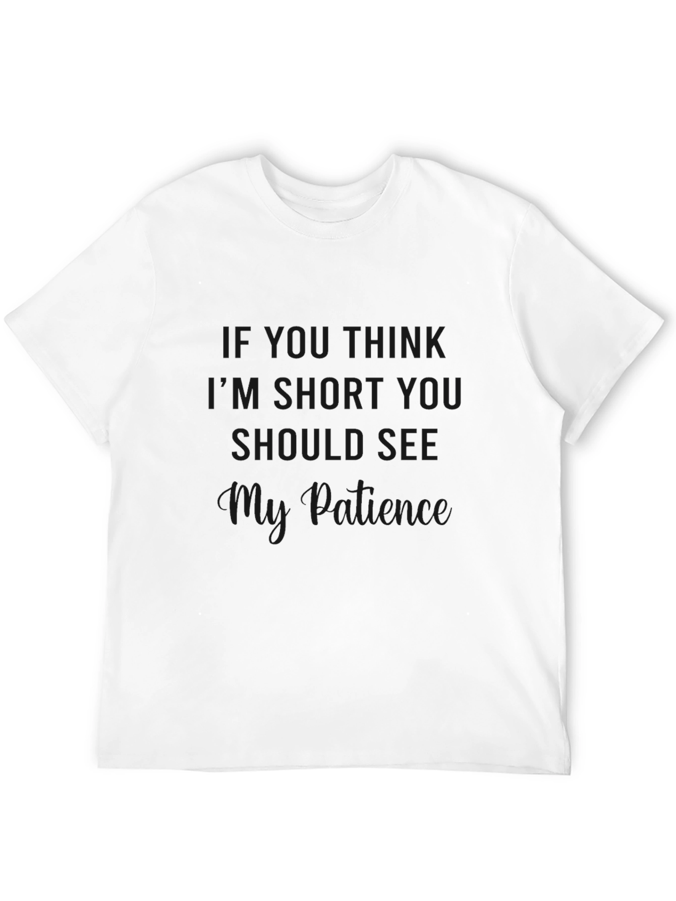 Funny Humor Patience Black Graphic Mens T-Shirt