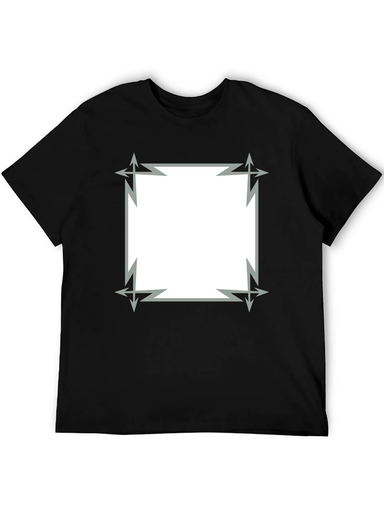 Edgy Graphic Tee - Black T-Shirt with Square Design