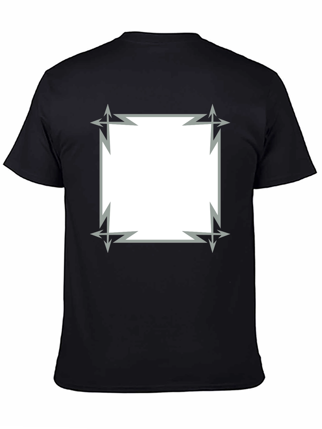 Edgy Graphic Tee - Black T-Shirt with Square Design