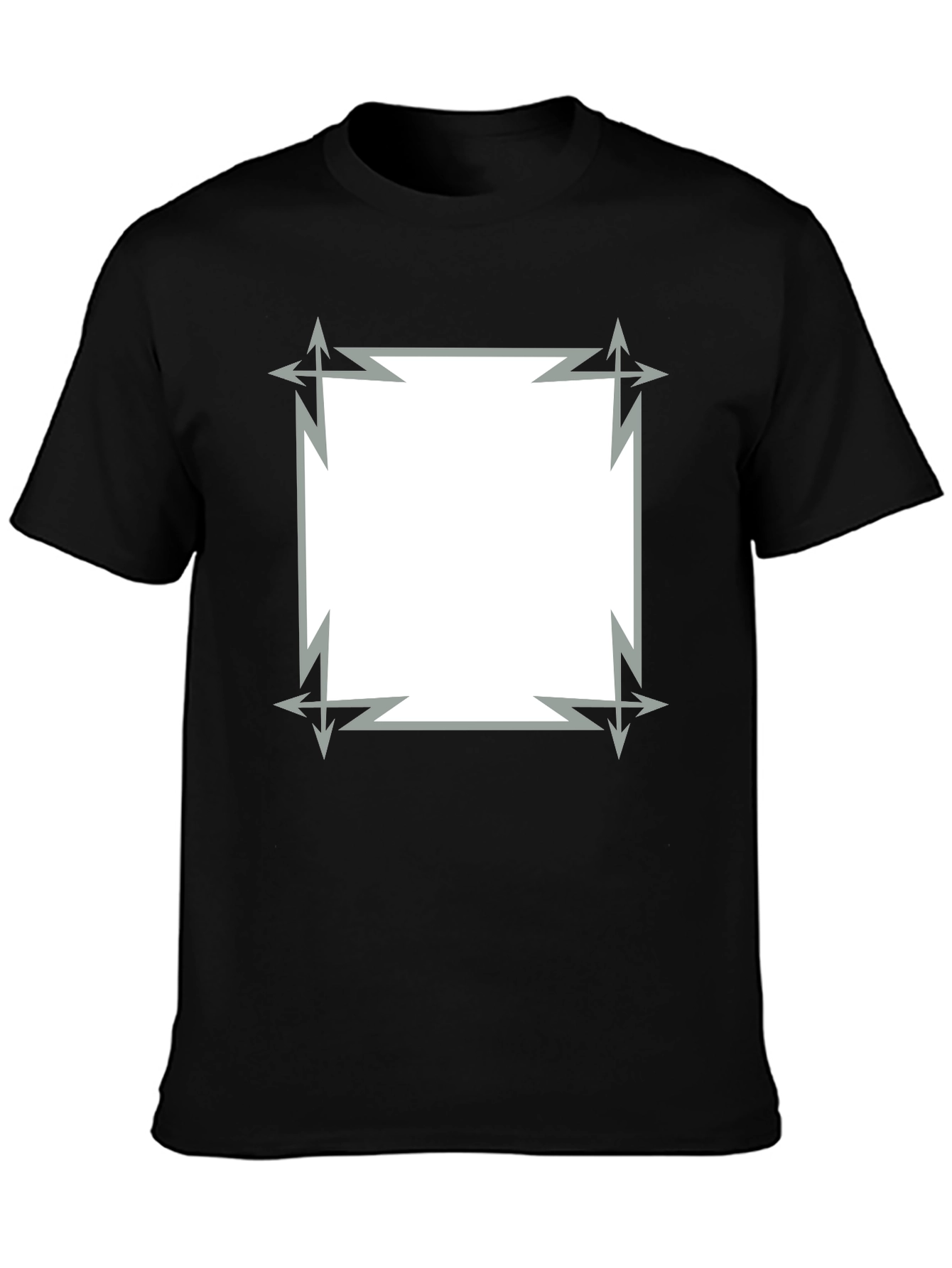 Edgy Graphic Tee - Black T-Shirt with Square Design