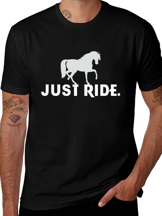 Just Ride Horse T-Shirt - Black Graphic Tee