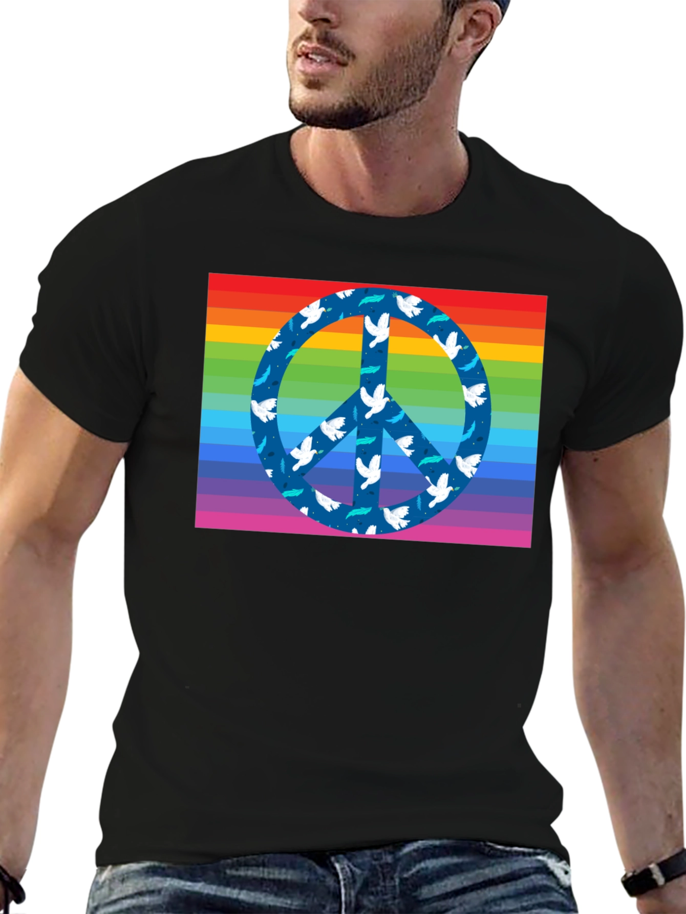 Rainbow Peace Sign Dove T-Shirt