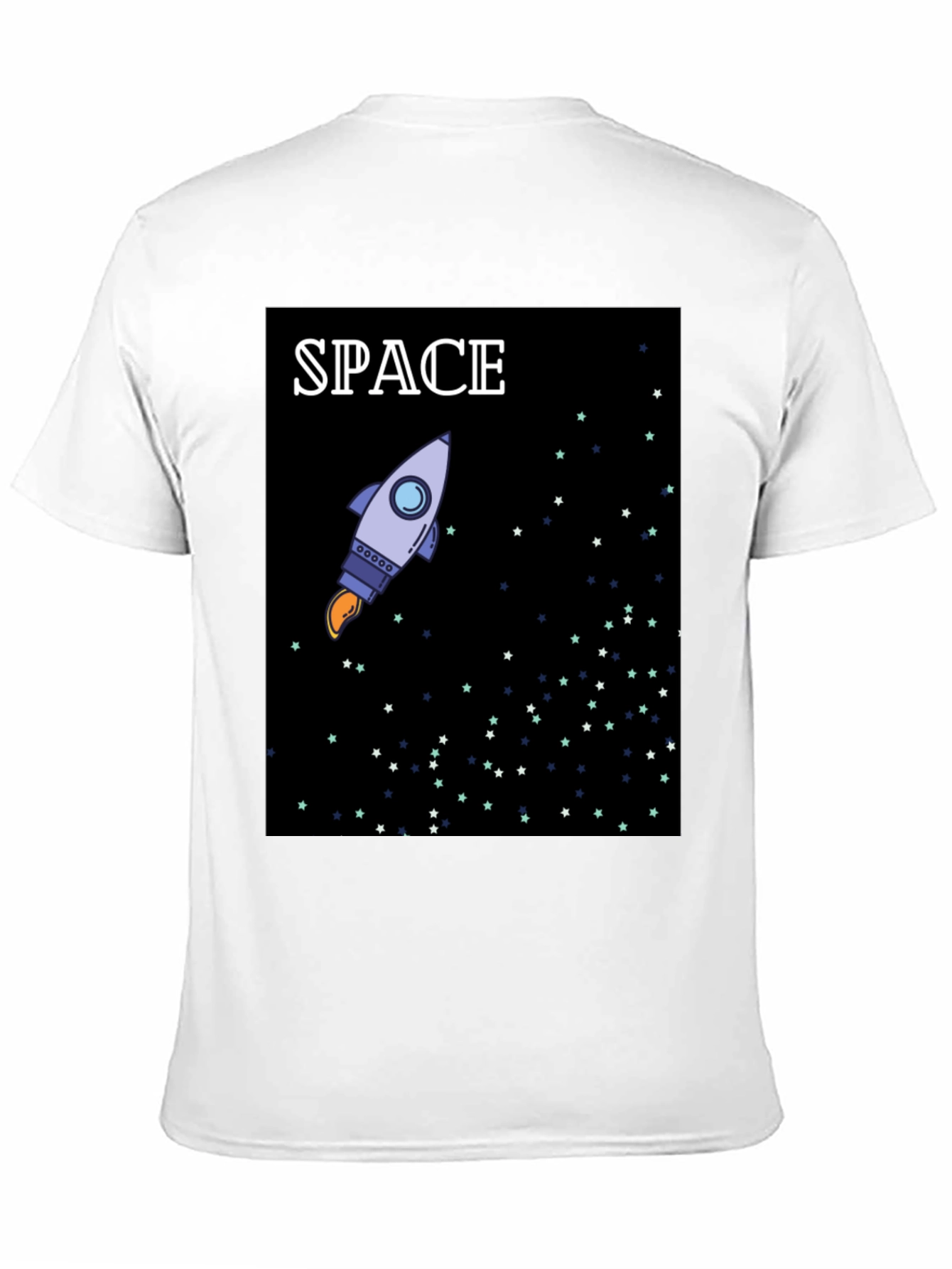Space Rocket Graphic Black T-Shirt