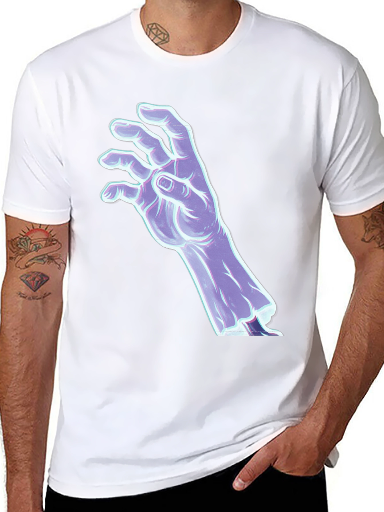 Mystic Hand Graphic Tee - Black Cotton T-Shirt