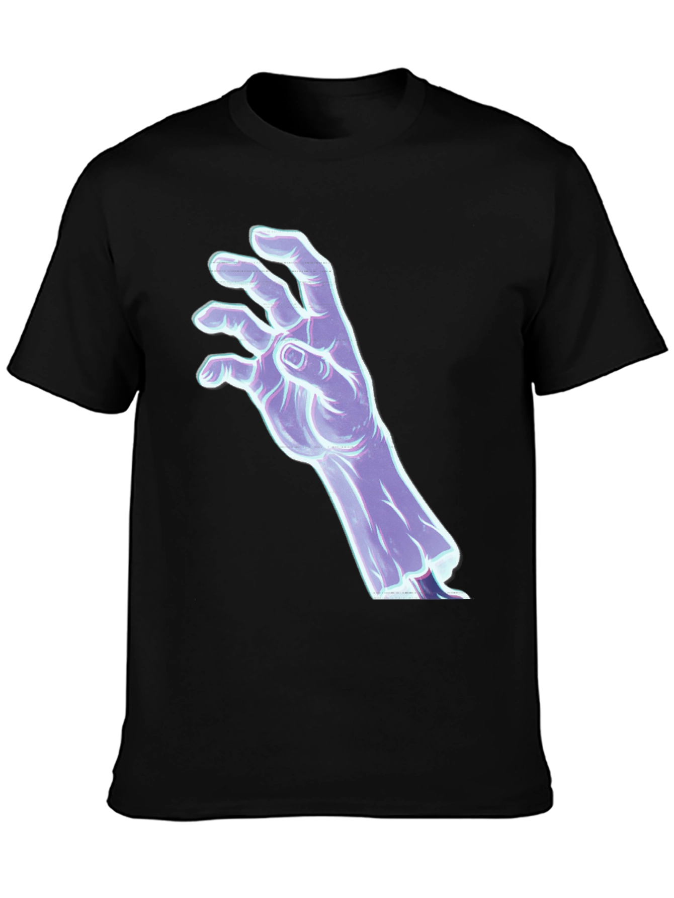 Mystic Hand Graphic Tee - Black Cotton T-Shirt