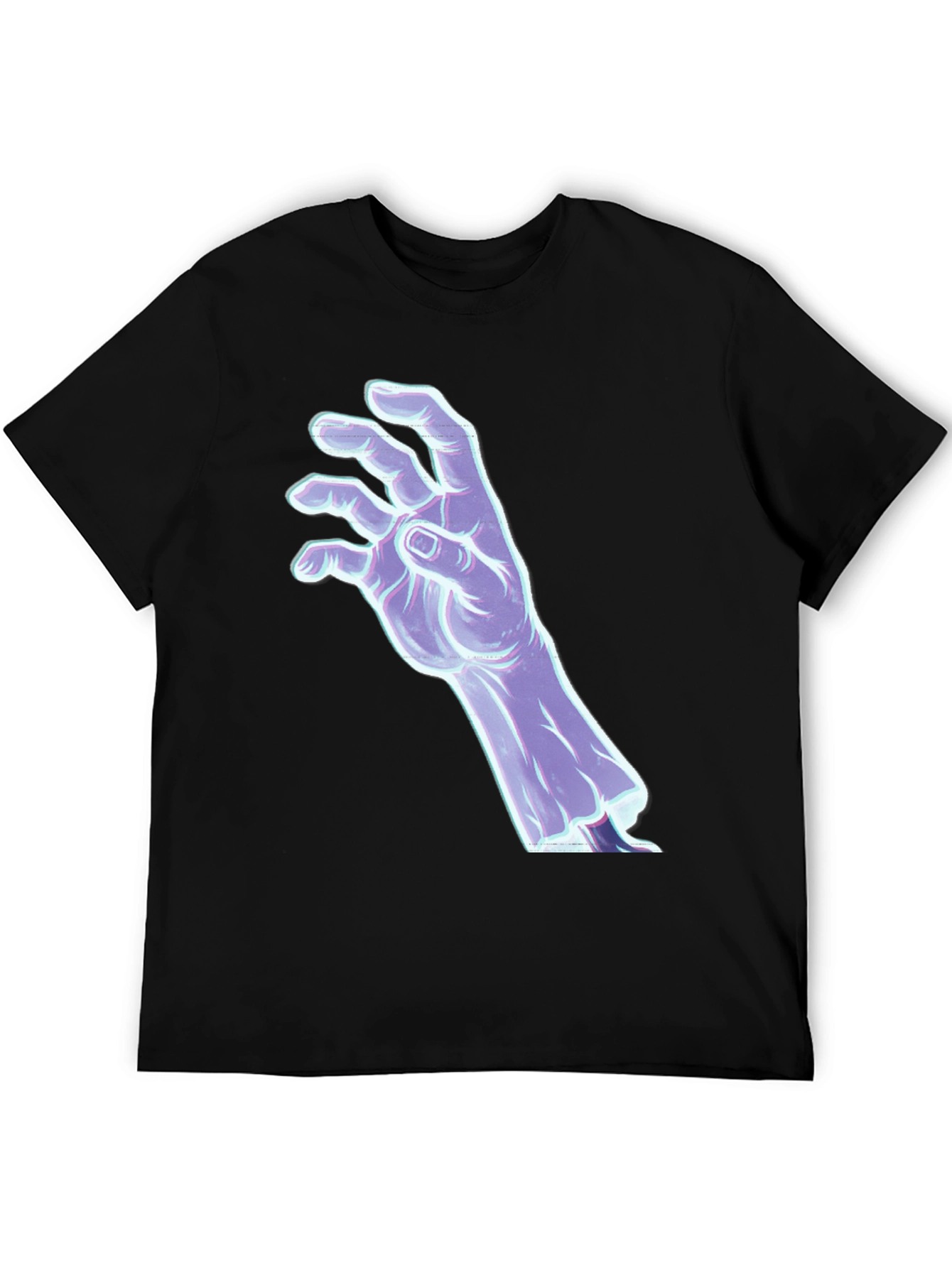 Mystic Hand Graphic Tee - Black Cotton T-Shirt