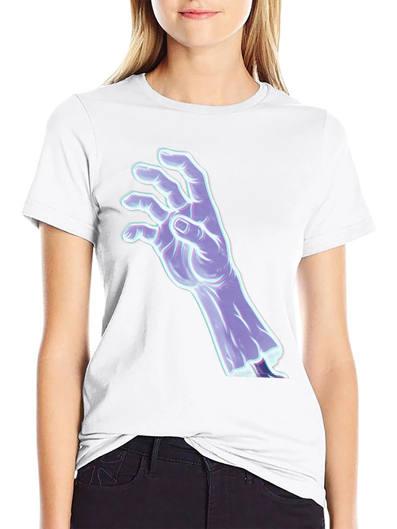 Mystic Hand Graphic Tee - Black Cotton T-Shirt