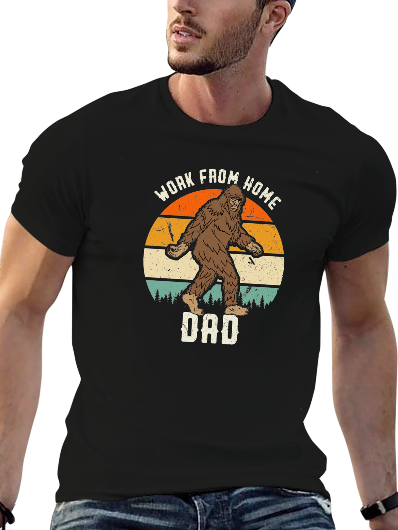 Work From Home Dad Bigfoot T-Shirt