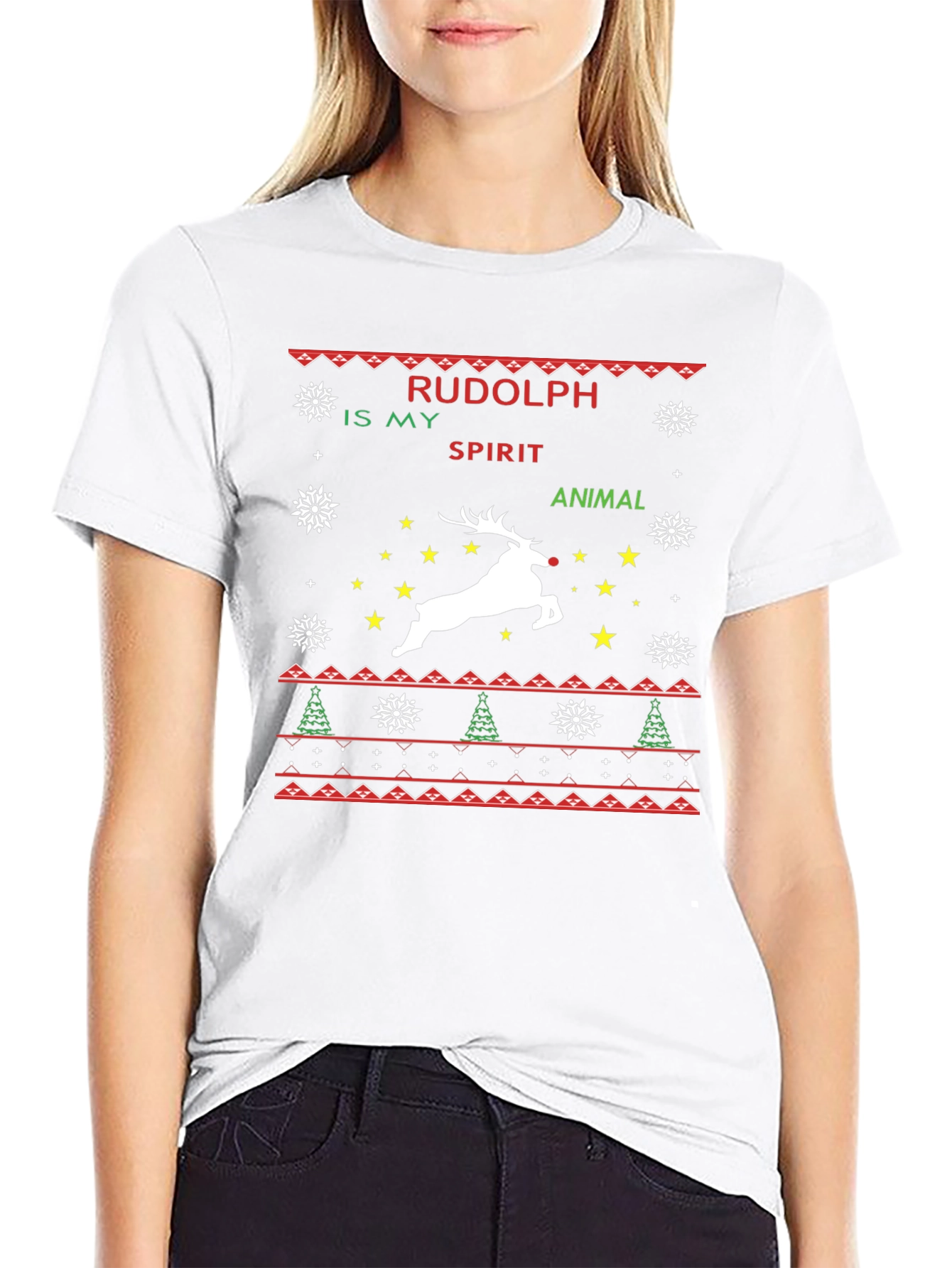 Rudolph Spirit Animal Christmas Graphic Tee