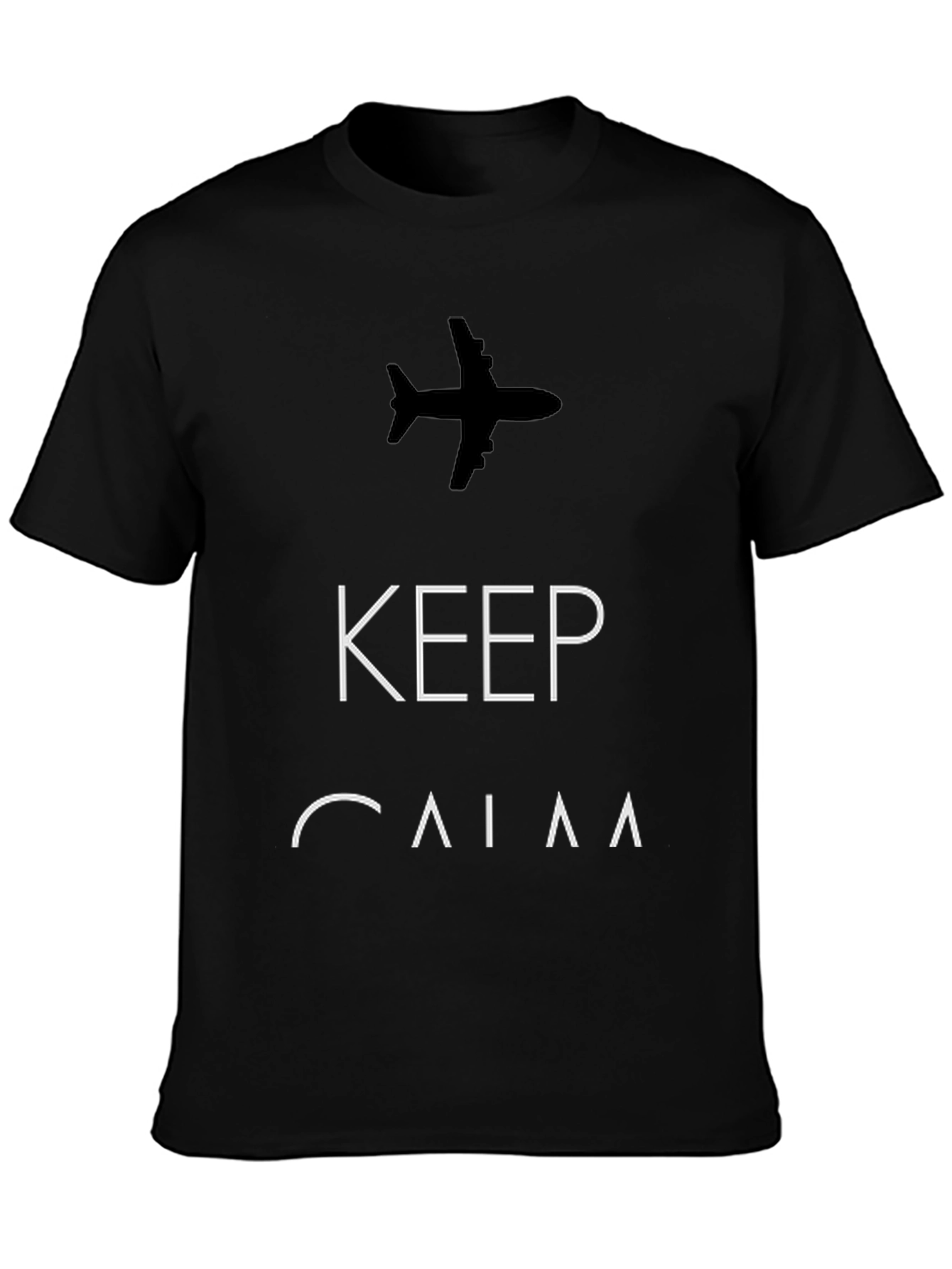 Keep Calm & Fly On Black Graphic Tee