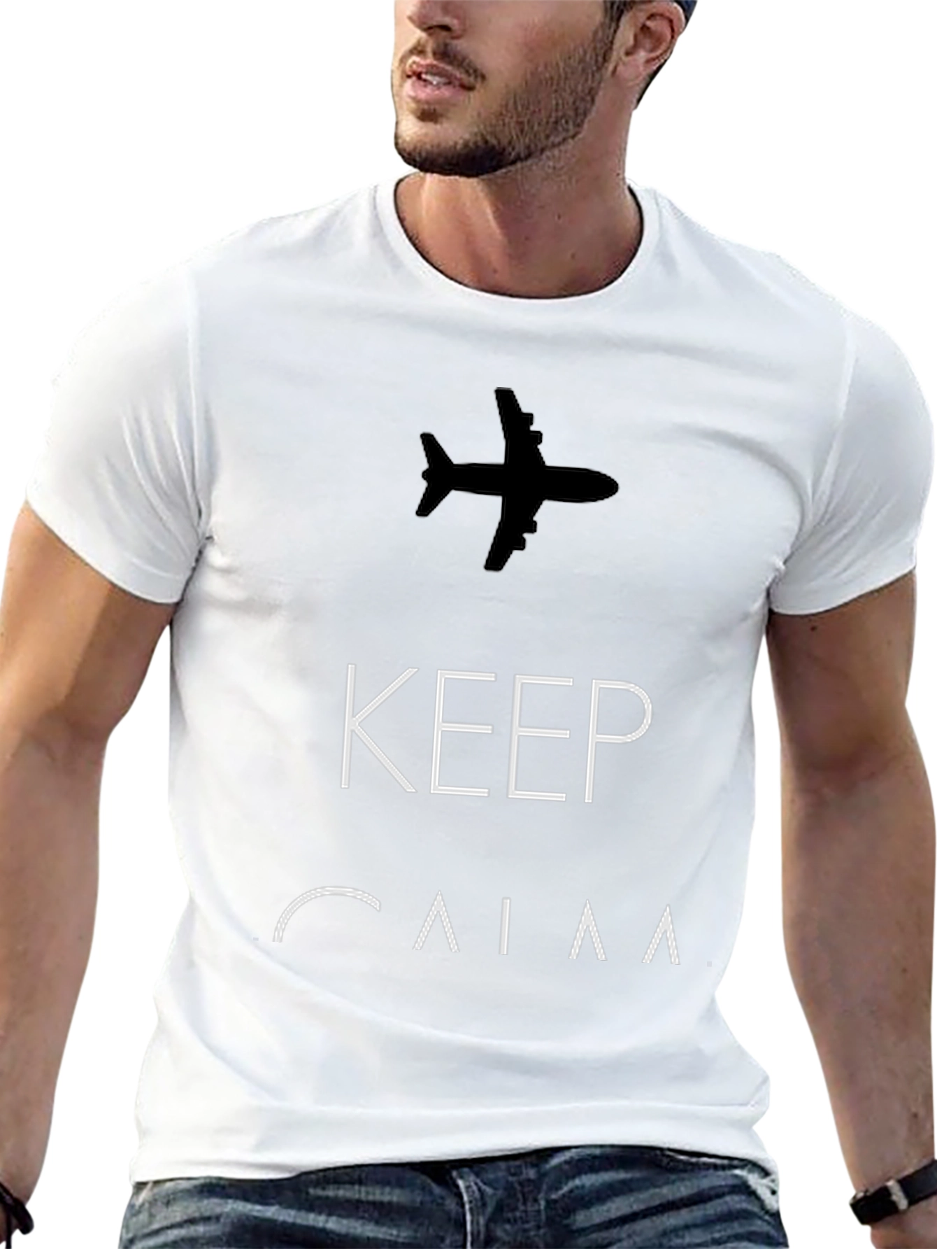 Keep Calm & Fly On Black Graphic Tee