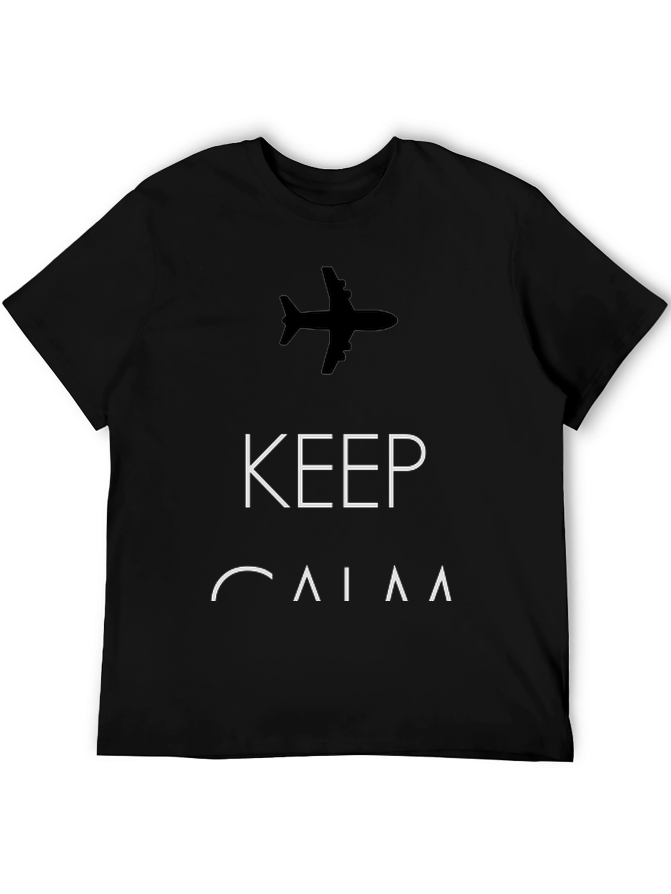 Keep Calm & Fly On Black Graphic Tee