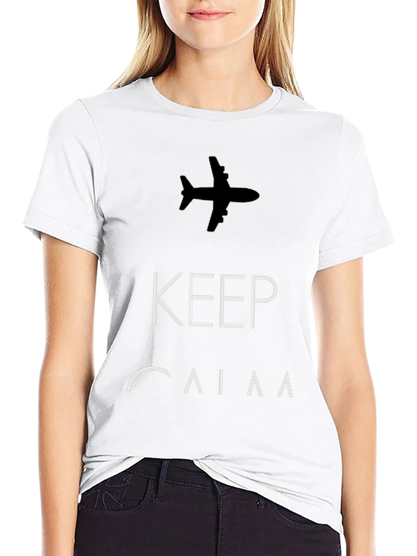Keep Calm & Fly On Black Graphic Tee