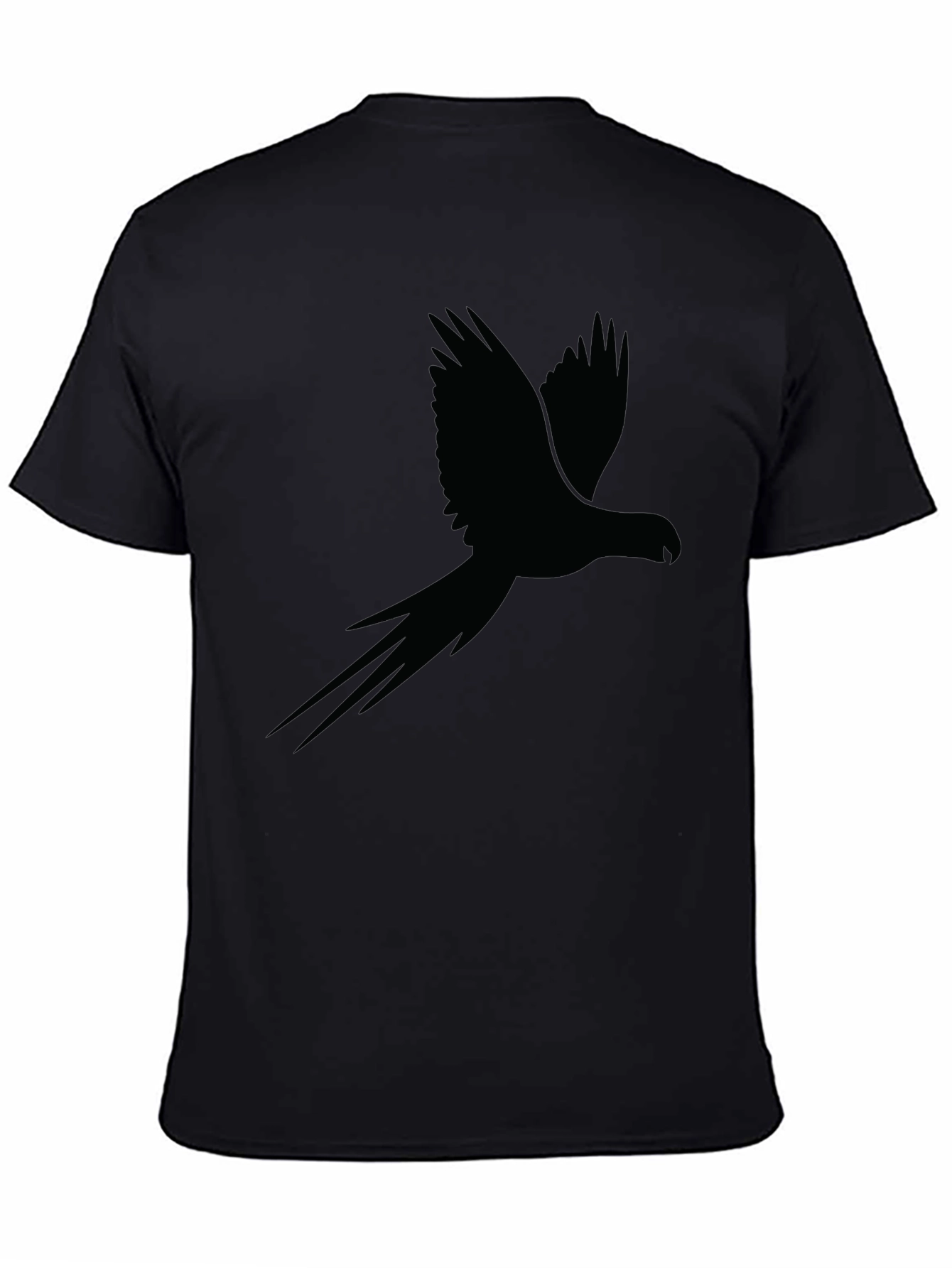 Black Parrot Silhouette Mens Graphic Tee
