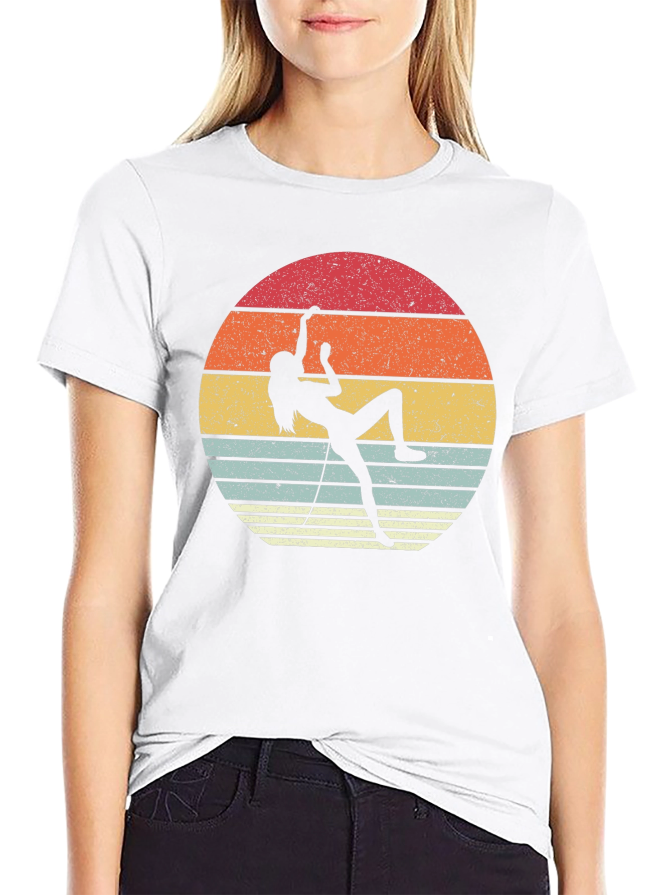 Retro Rock Climbing Sunset Graphic Tee