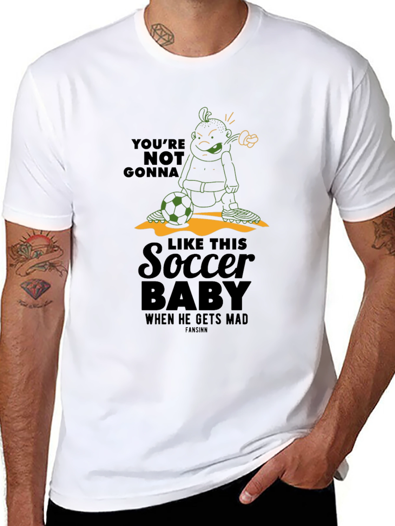 Soccer Baby Mad Cartoon Graphic T-Shirt