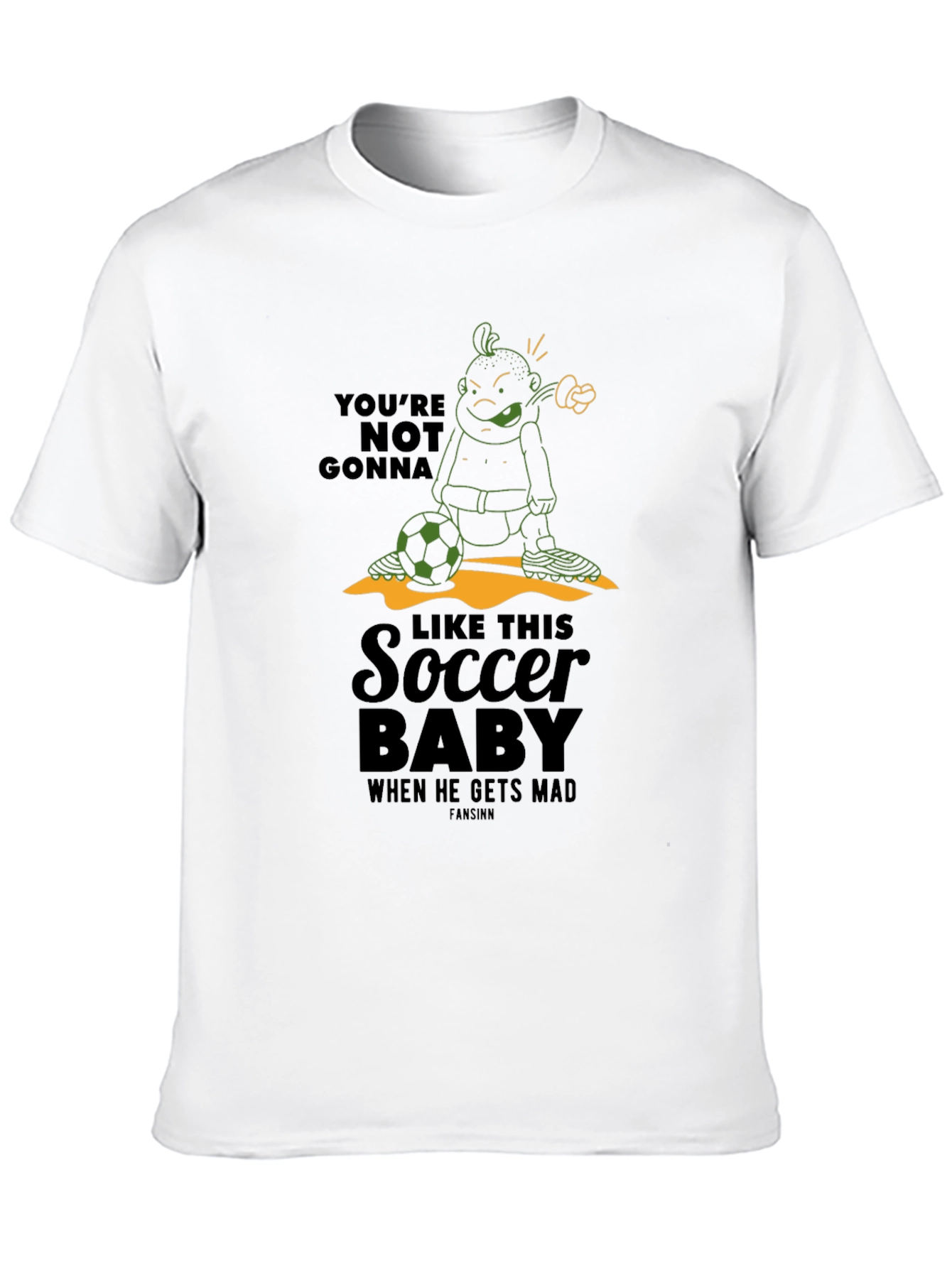 Soccer Baby Mad Cartoon Graphic T-Shirt