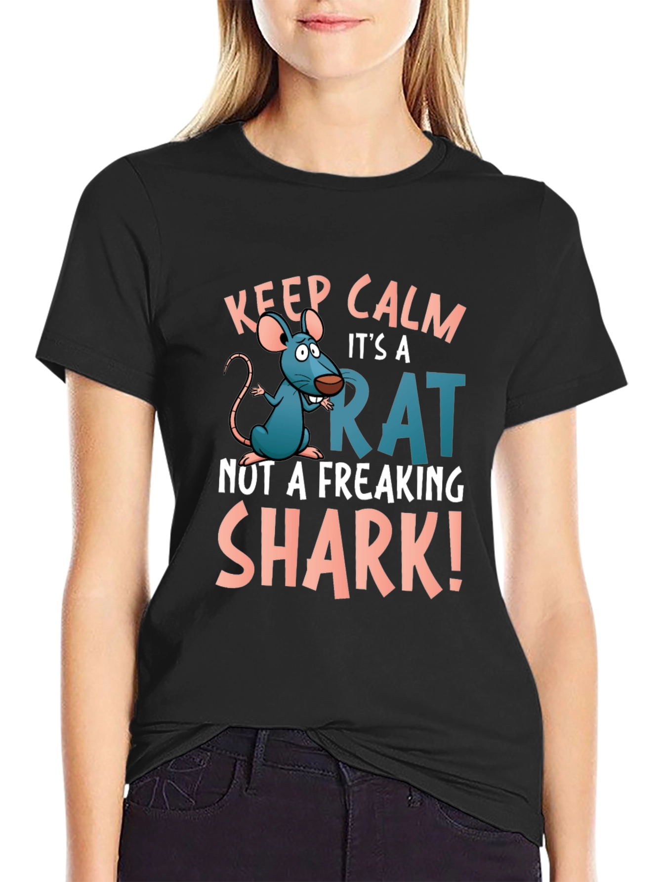 Keep Calm Rat T-Shirt: Funny Cartoon Rat Design