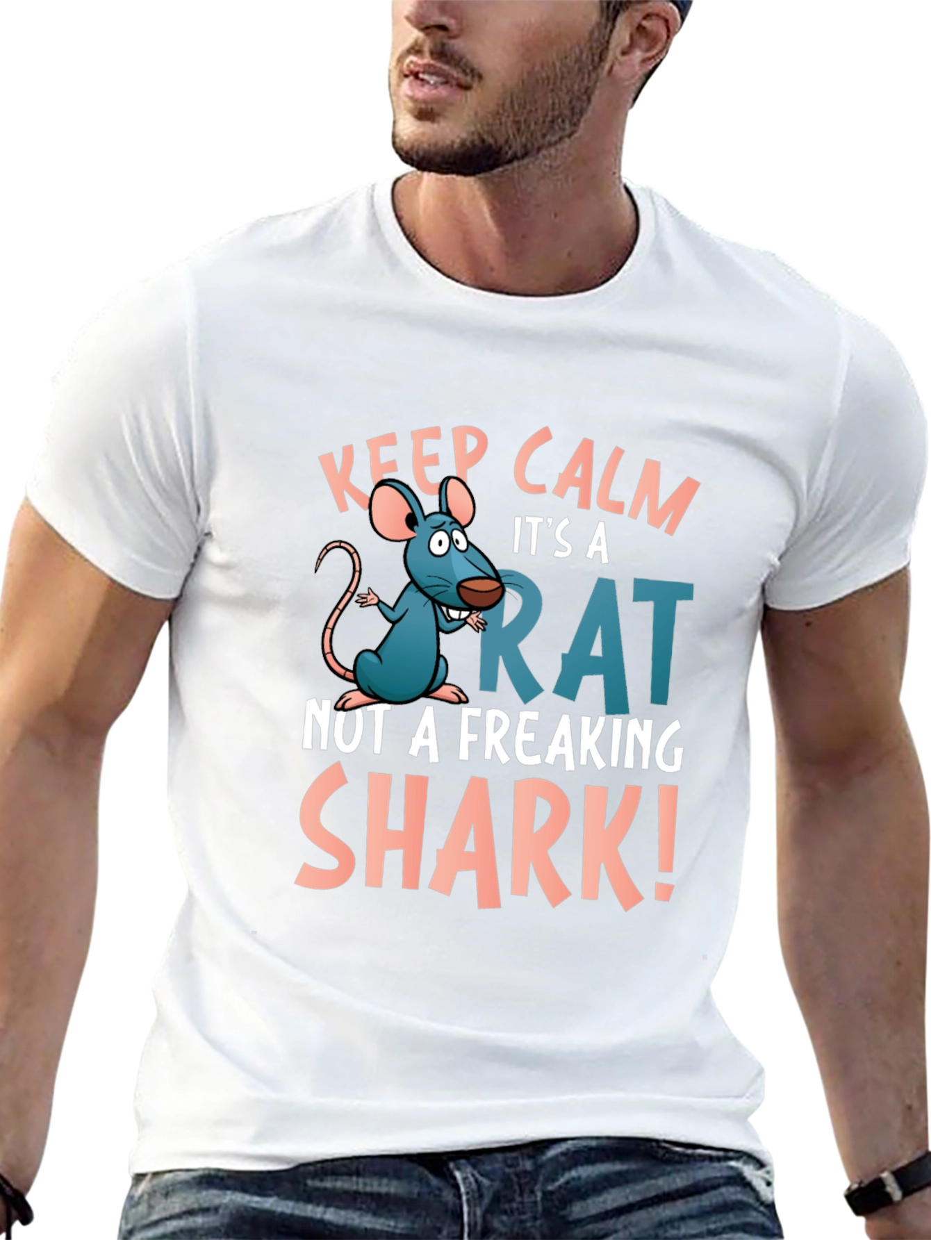 Keep Calm Rat T-Shirt: Funny Cartoon Rat Design