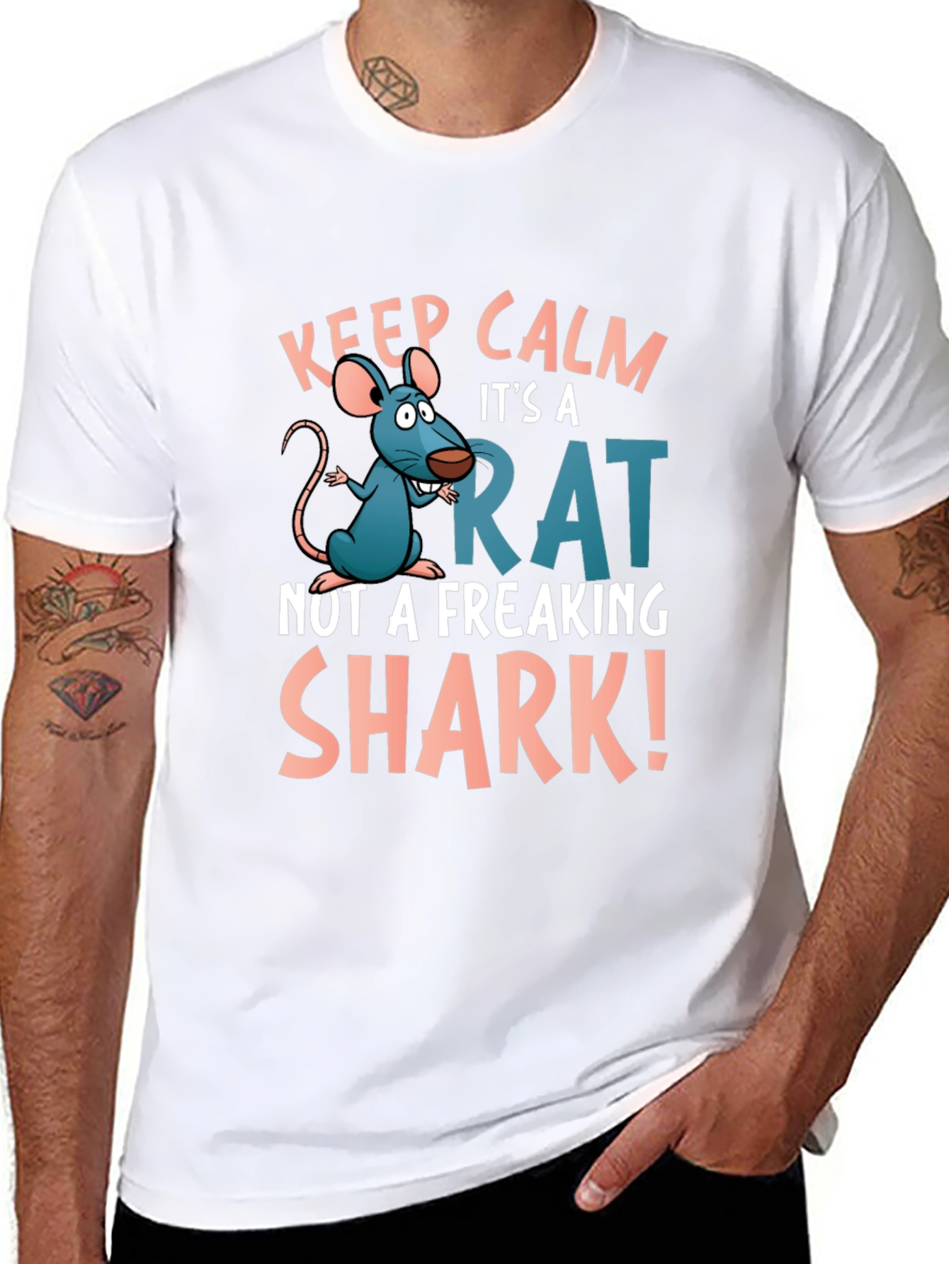 Keep Calm Rat T-Shirt: Funny Cartoon Rat Design