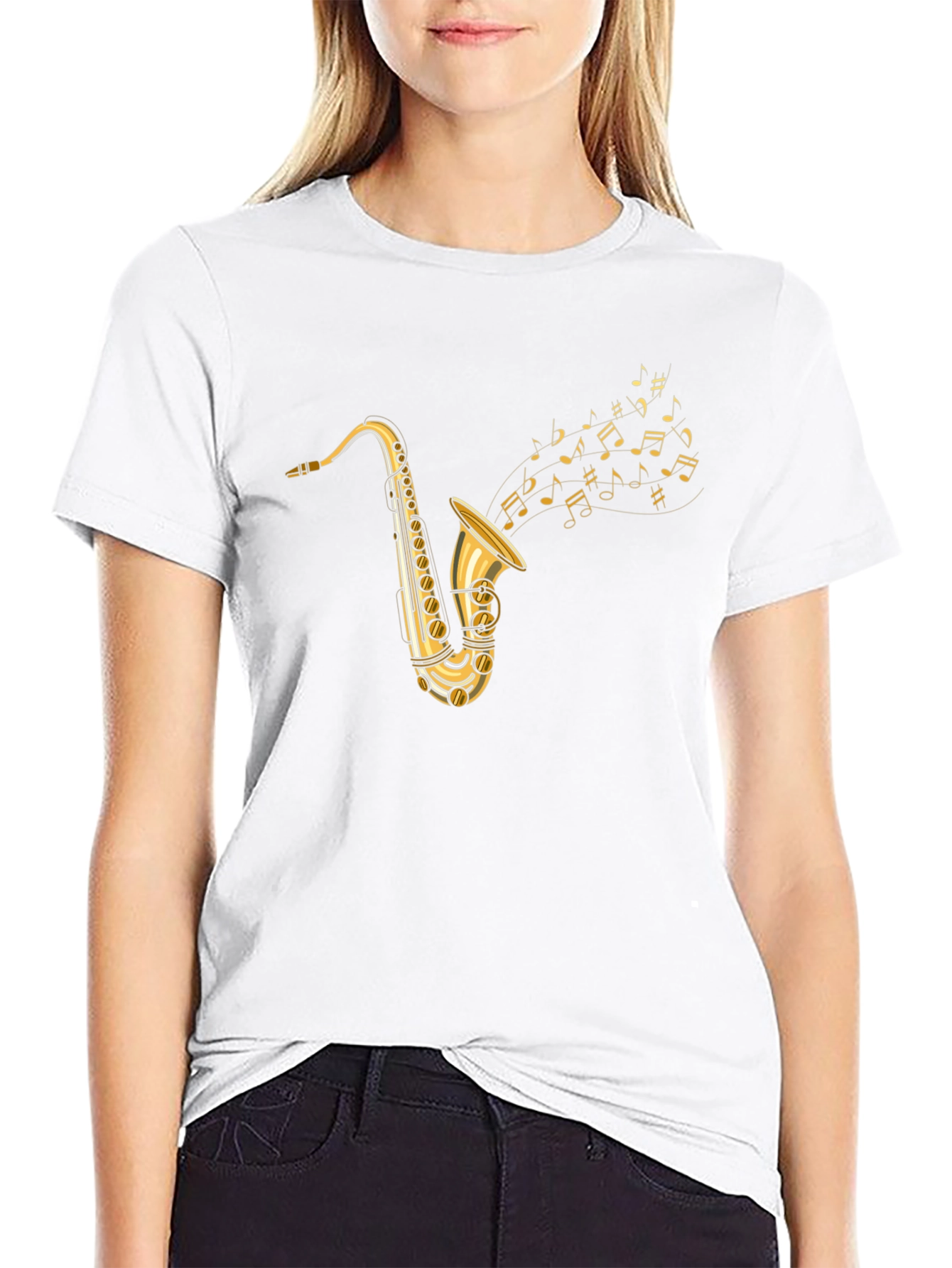 Saxophone Music Graphic T-Shirt - Stylish Musician Tee