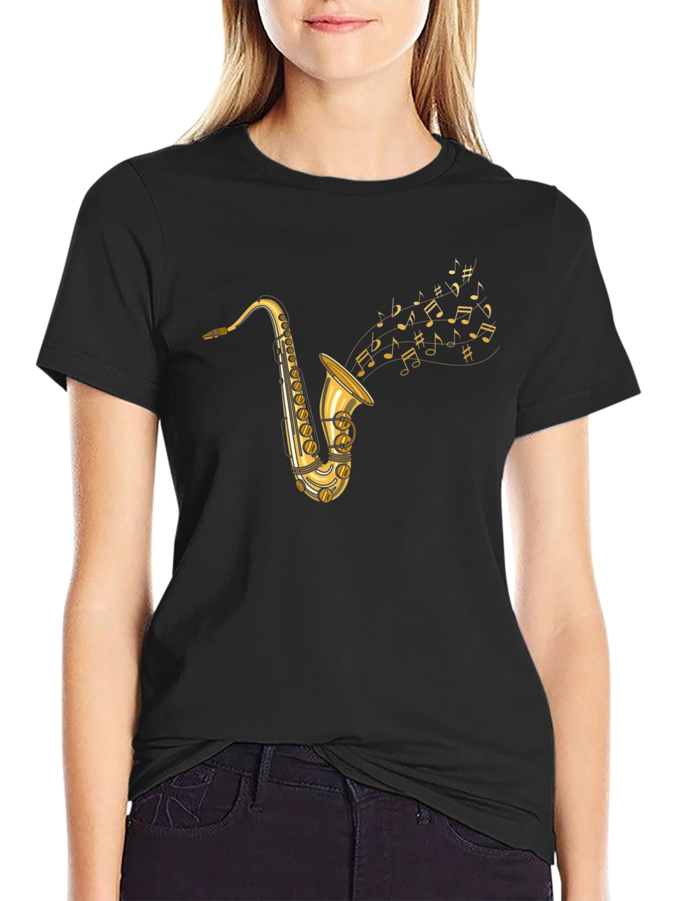 Saxophone Music Graphic T-Shirt - Stylish Musician Tee