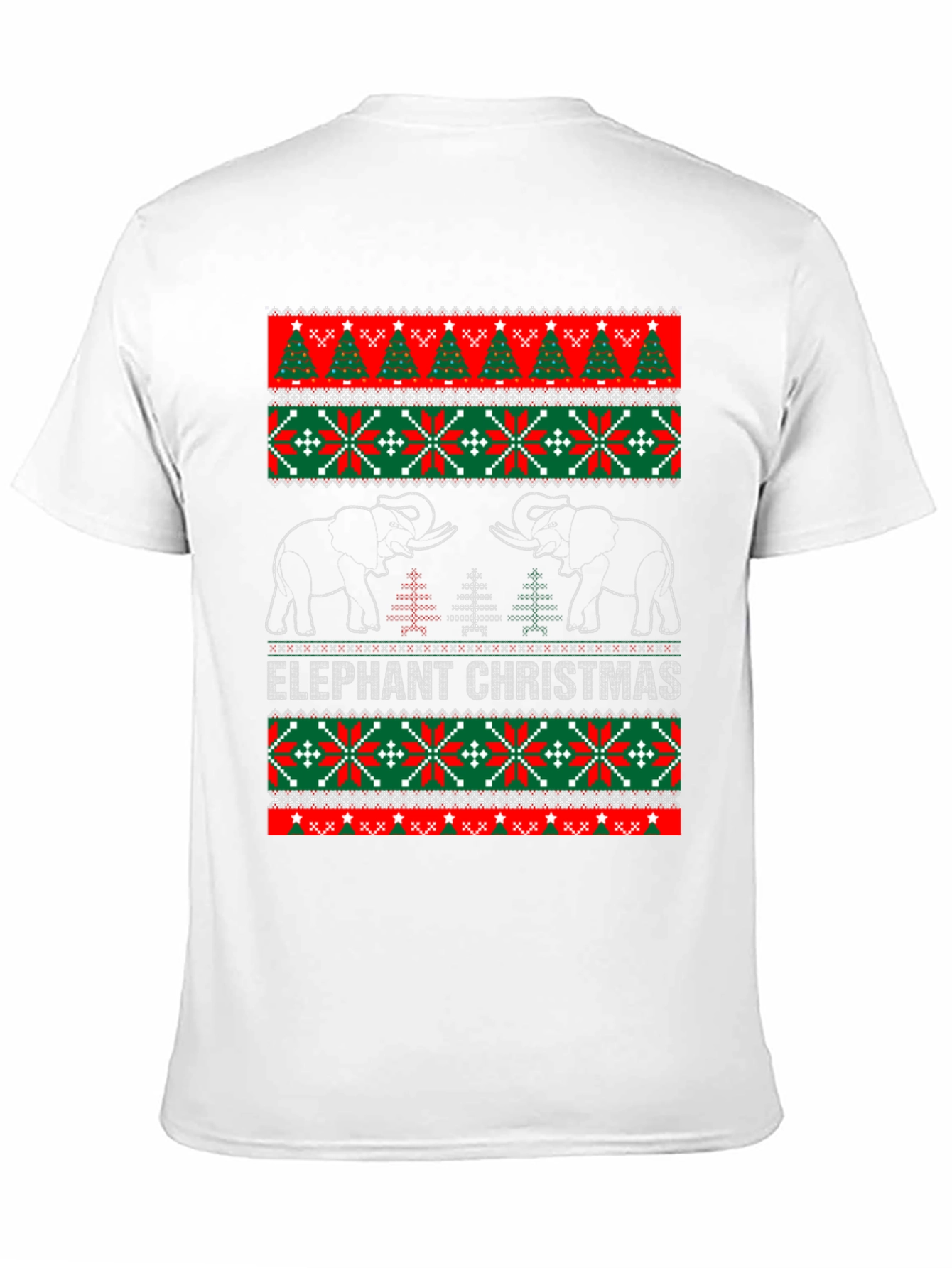 Elephant Christmas Sweater Pattern T-Shirt