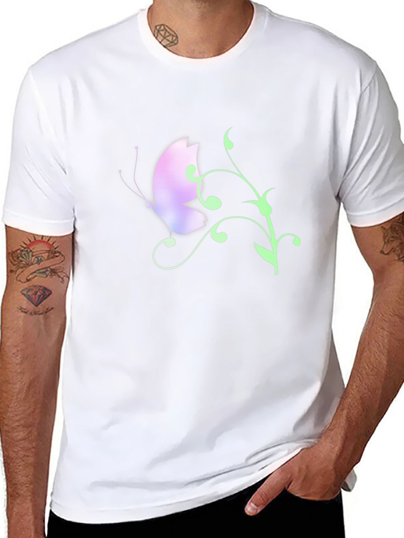 Butterfly Graphic Tee - Black Casual Shirt