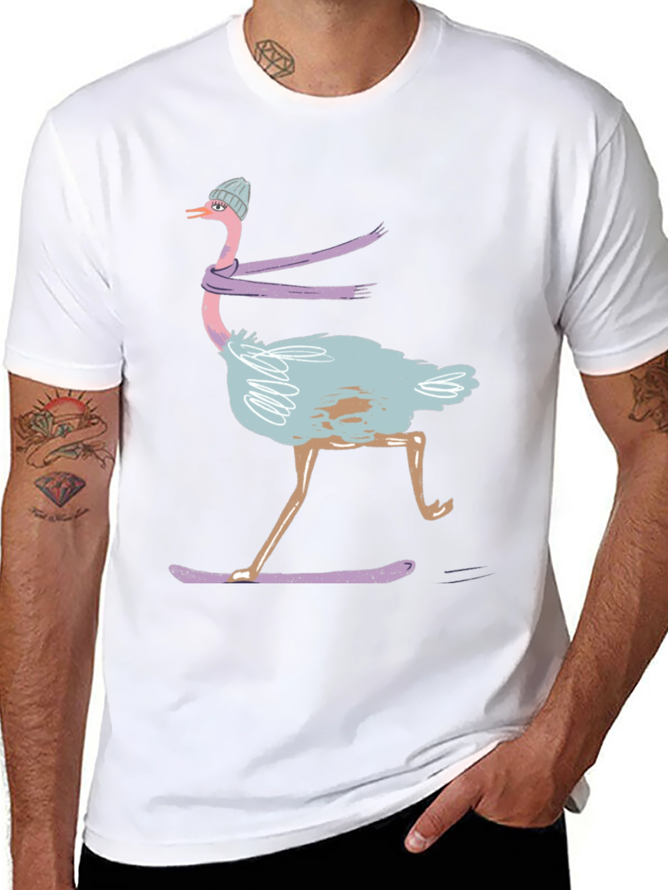 Ostrich Skateboard T-Shirt