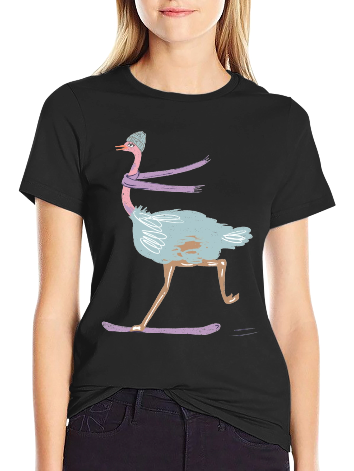 Ostrich Skateboard T-Shirt