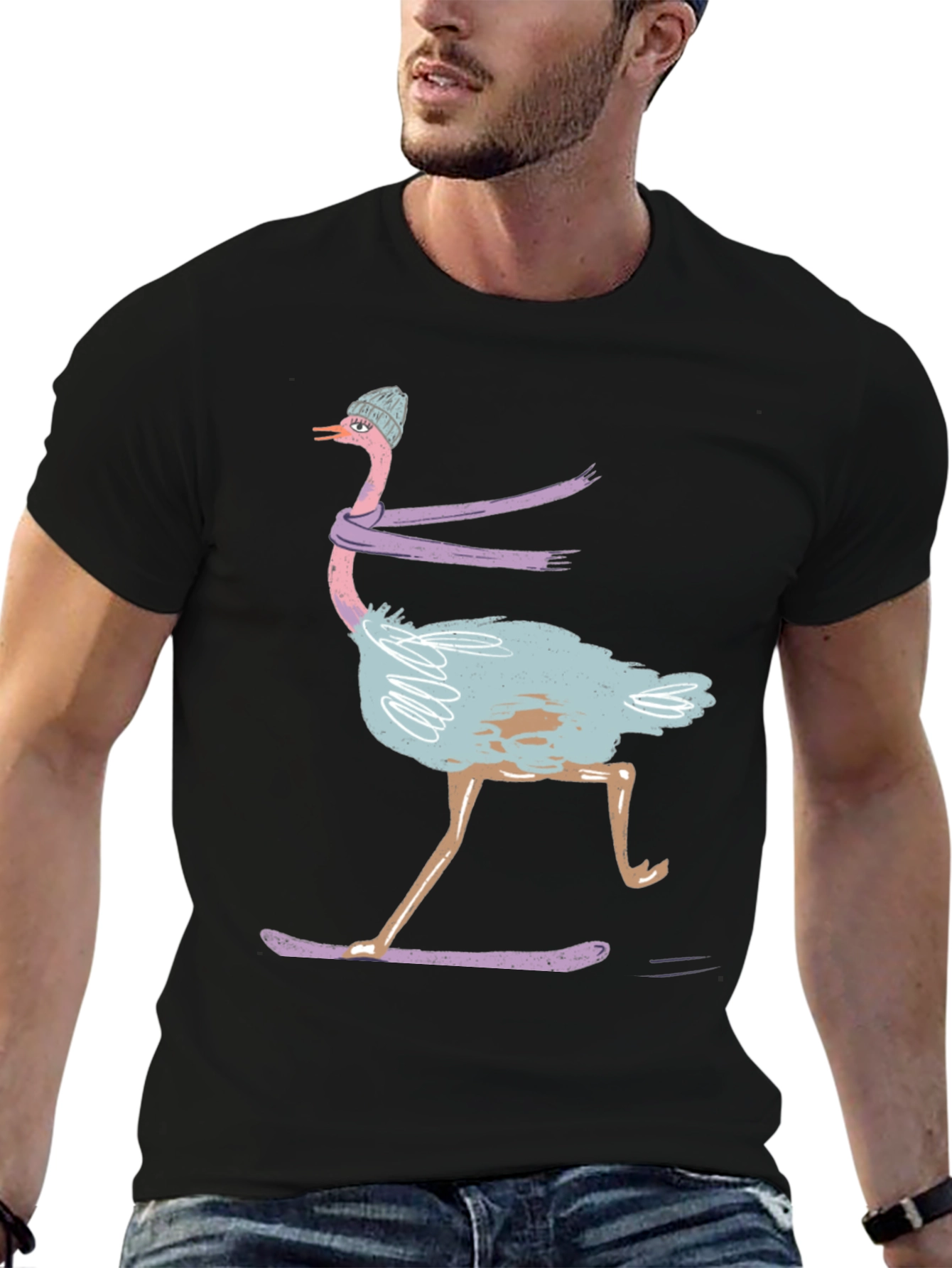 Ostrich Skateboard T-Shirt