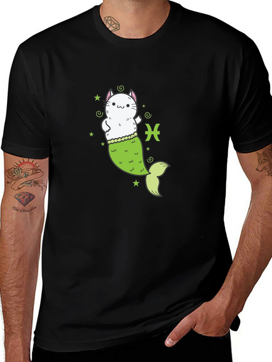 Pisces Cat Mermaid T-Shirt - Zodiac Tee