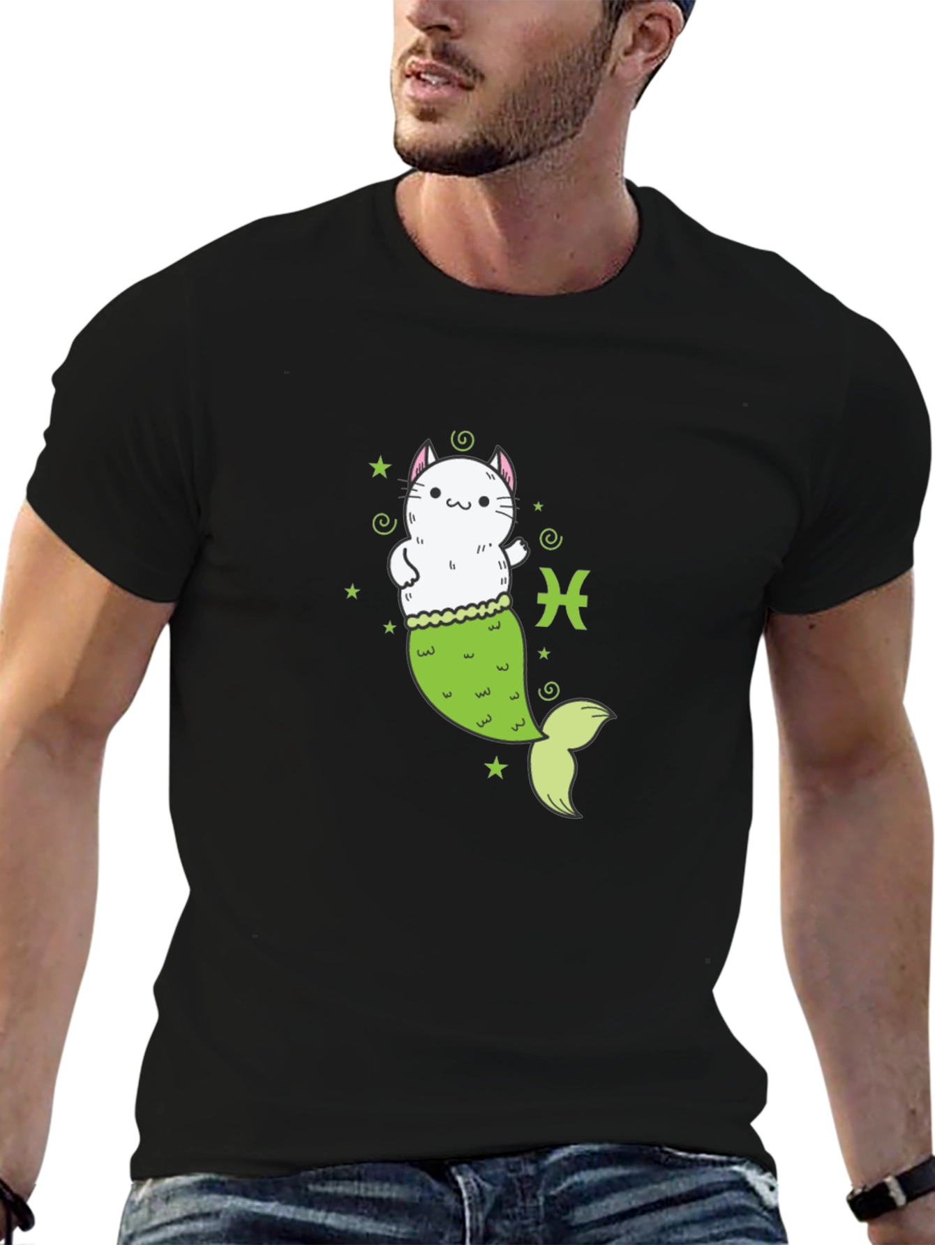 Pisces Cat Mermaid T-Shirt - Zodiac Tee