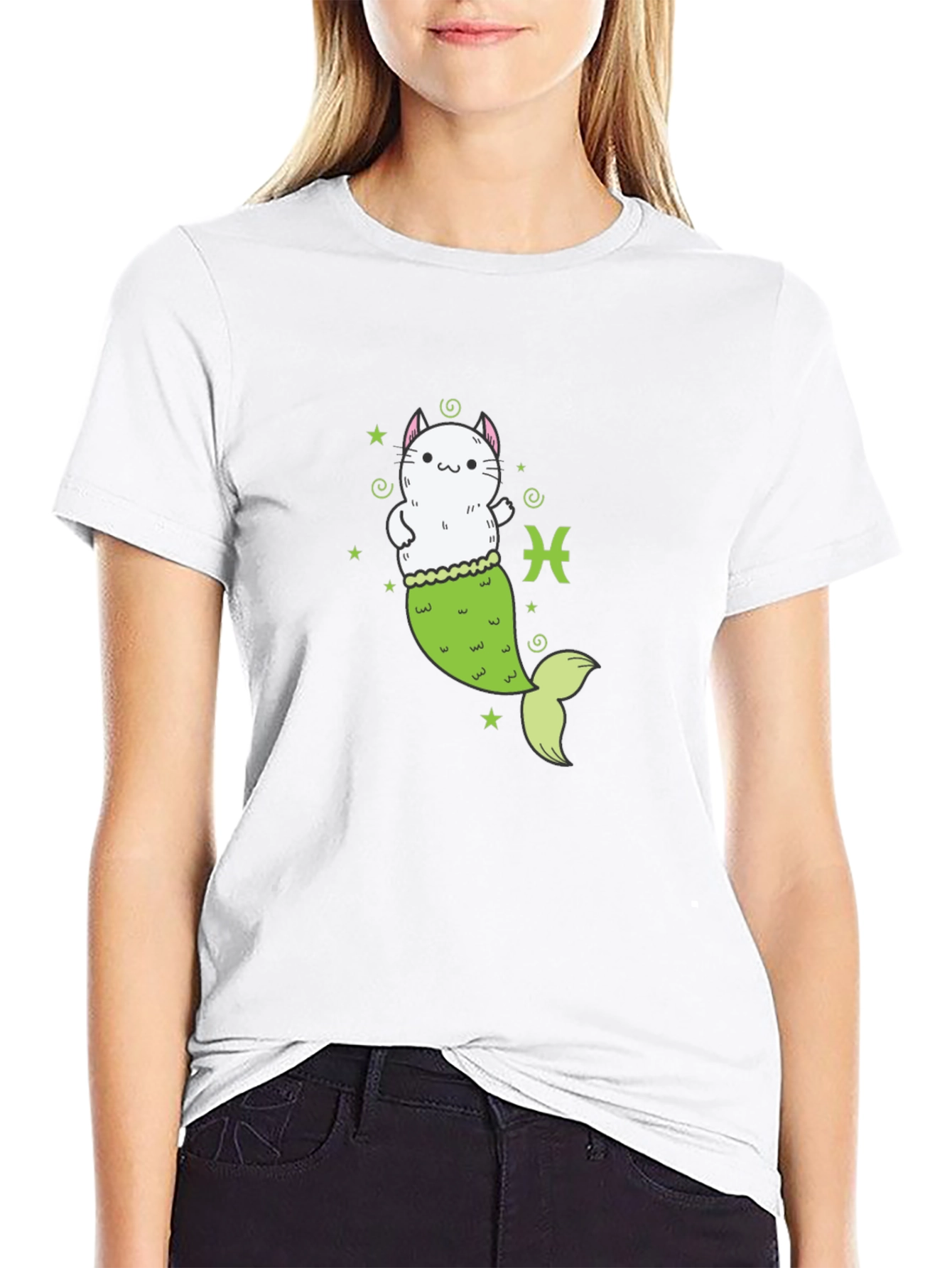 Pisces Cat Mermaid T-Shirt - Zodiac Tee