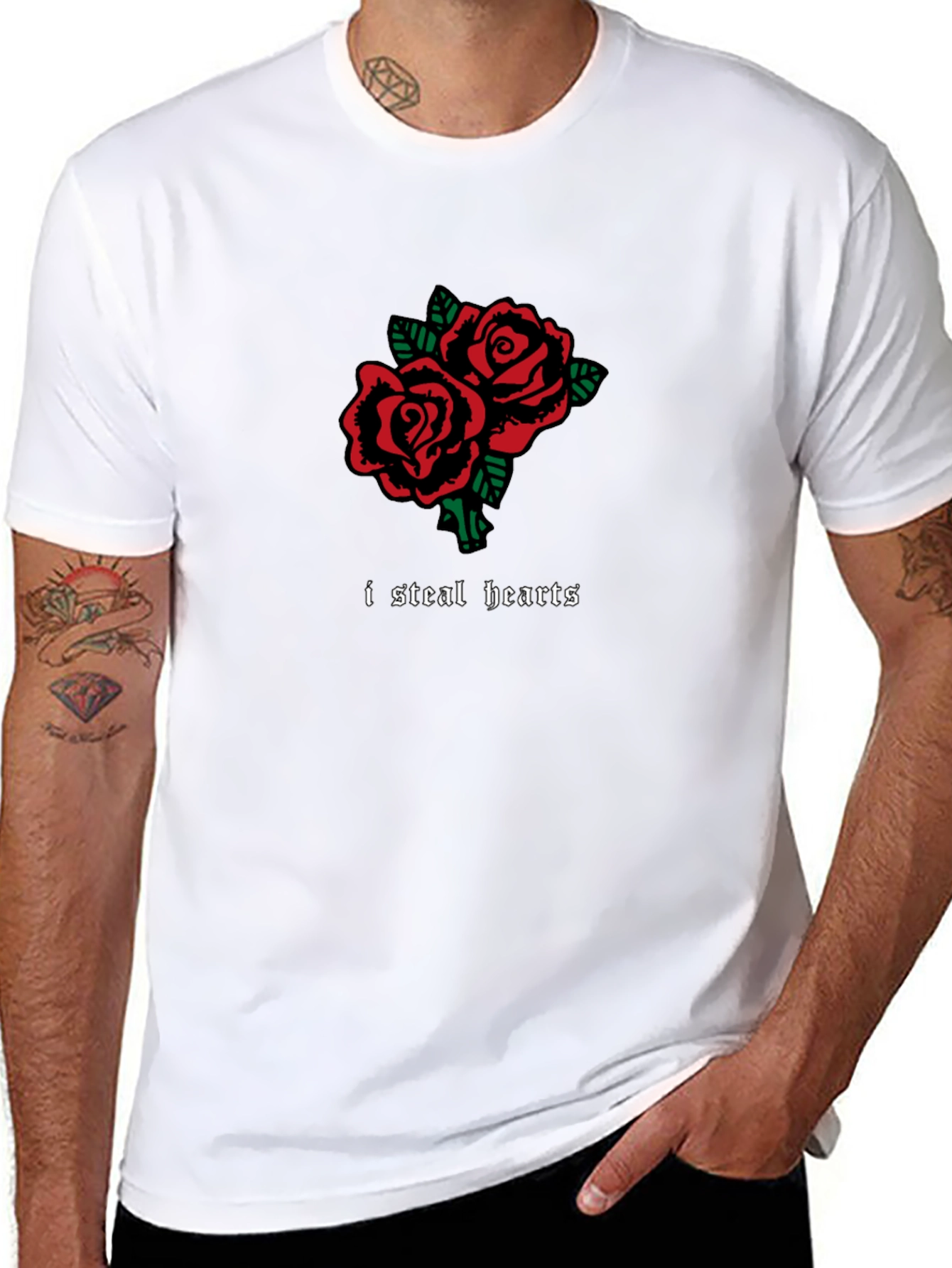 I Steal Hearts Rose T-Shirt - Romantic Graphic Tee