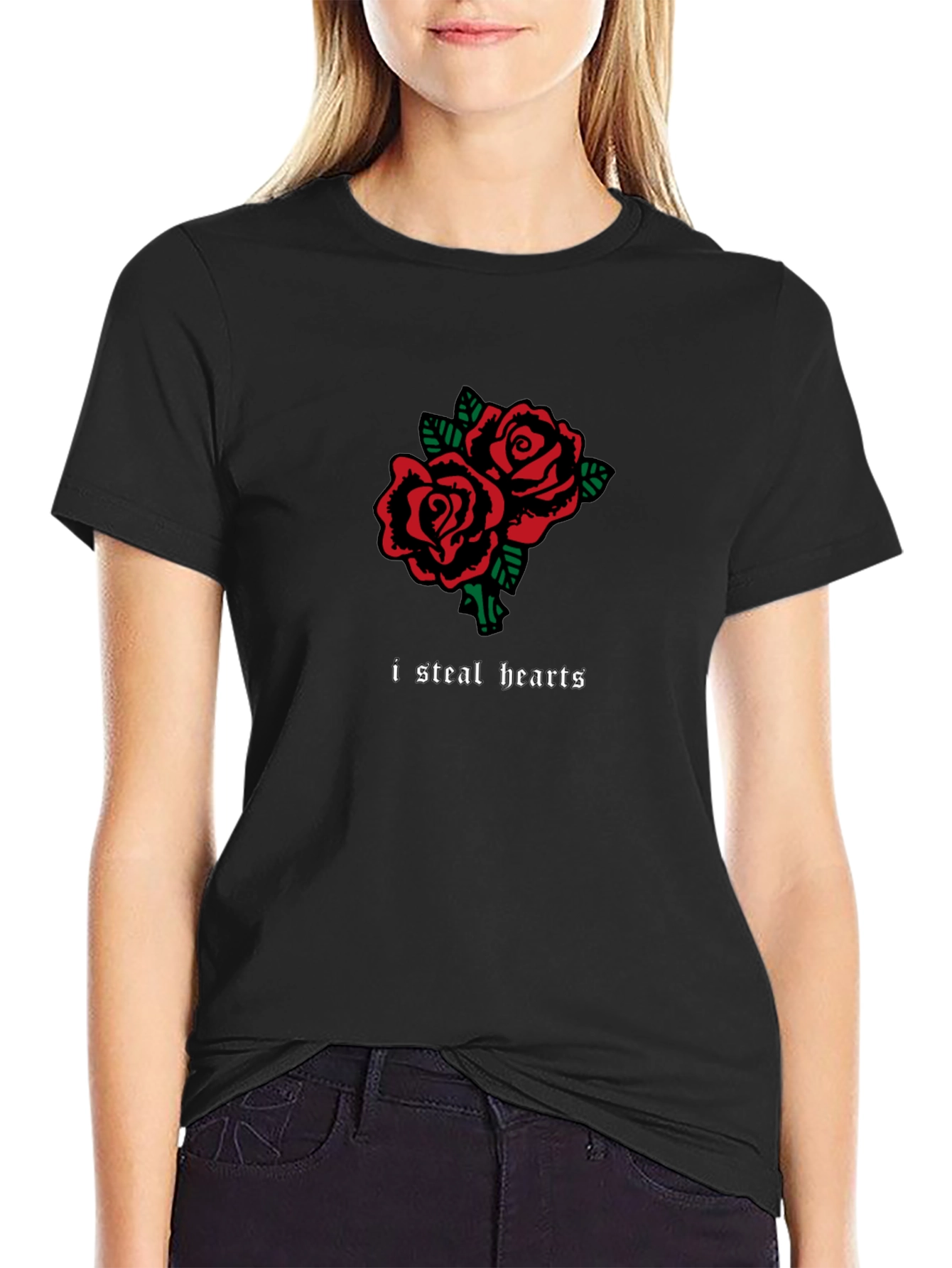 I Steal Hearts Rose T-Shirt - Romantic Graphic Tee